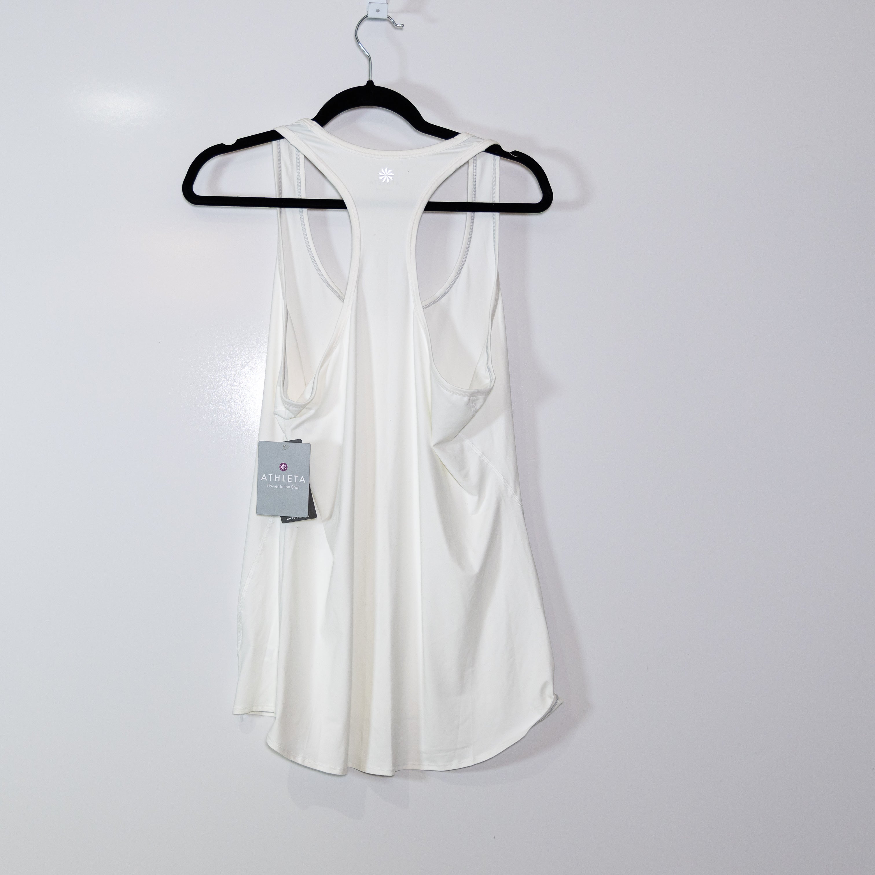 NEW Athleta Chi Tank Extra Long Racerback Scoop Neck Sleeveless Tank Top White L