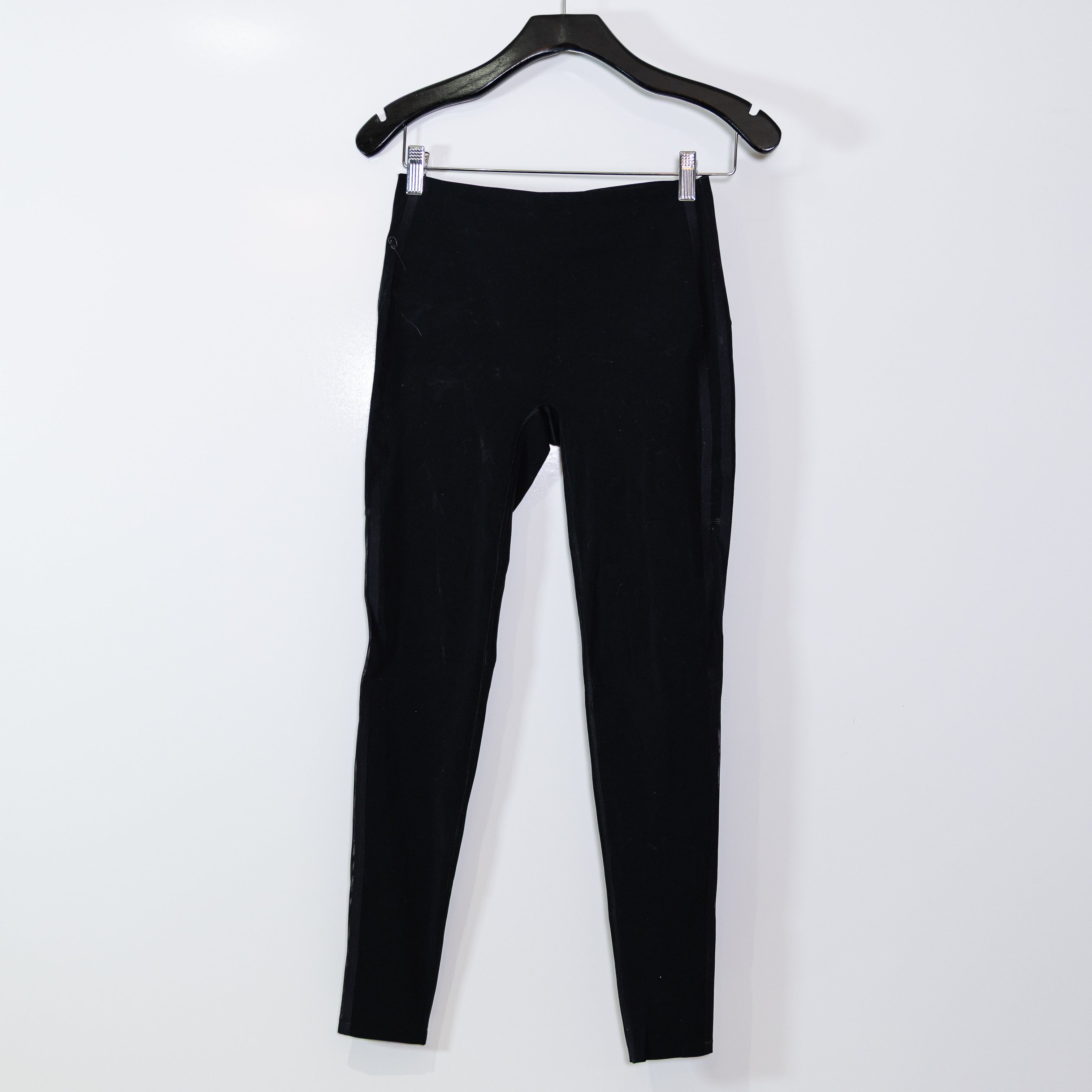 Spanx Women's Every Wear Active Work Out Mesh Side Stripe Leggings Black Small