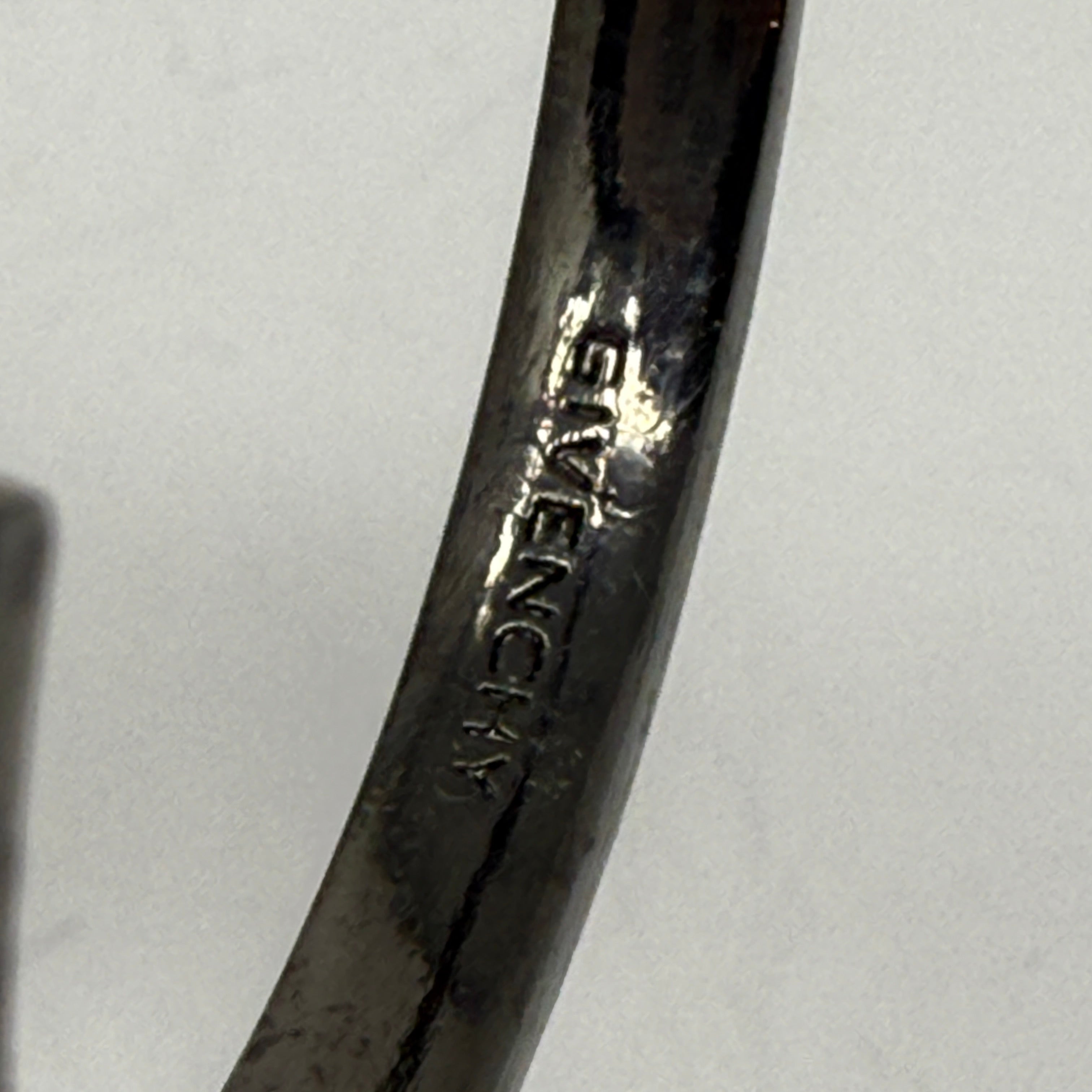 Givenchy Gray Silver Faux Crystal Jewel Hoop Earrings