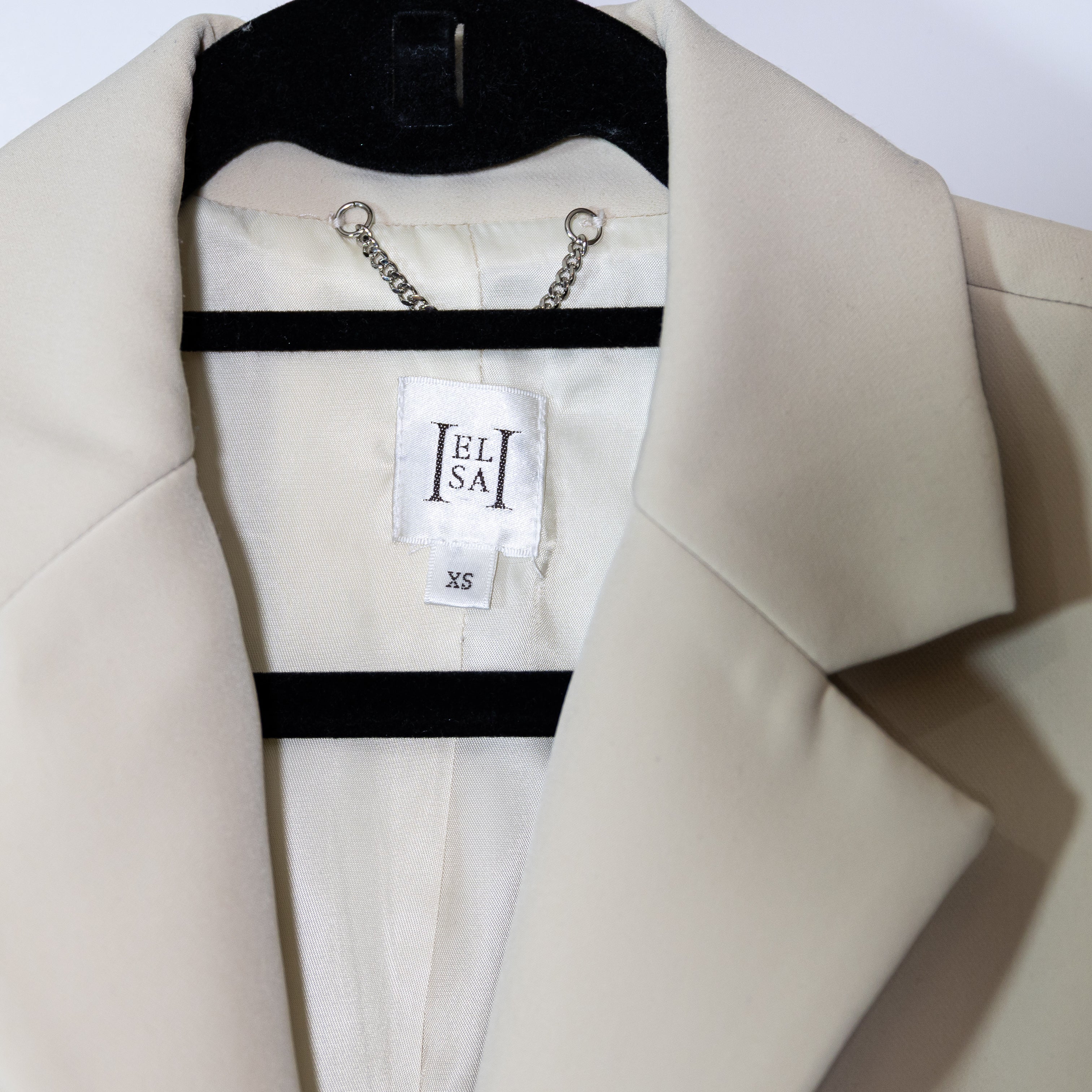 Helsa Women's Recycled Polyester Twill Button Front Blazer Jacket Ivory XS