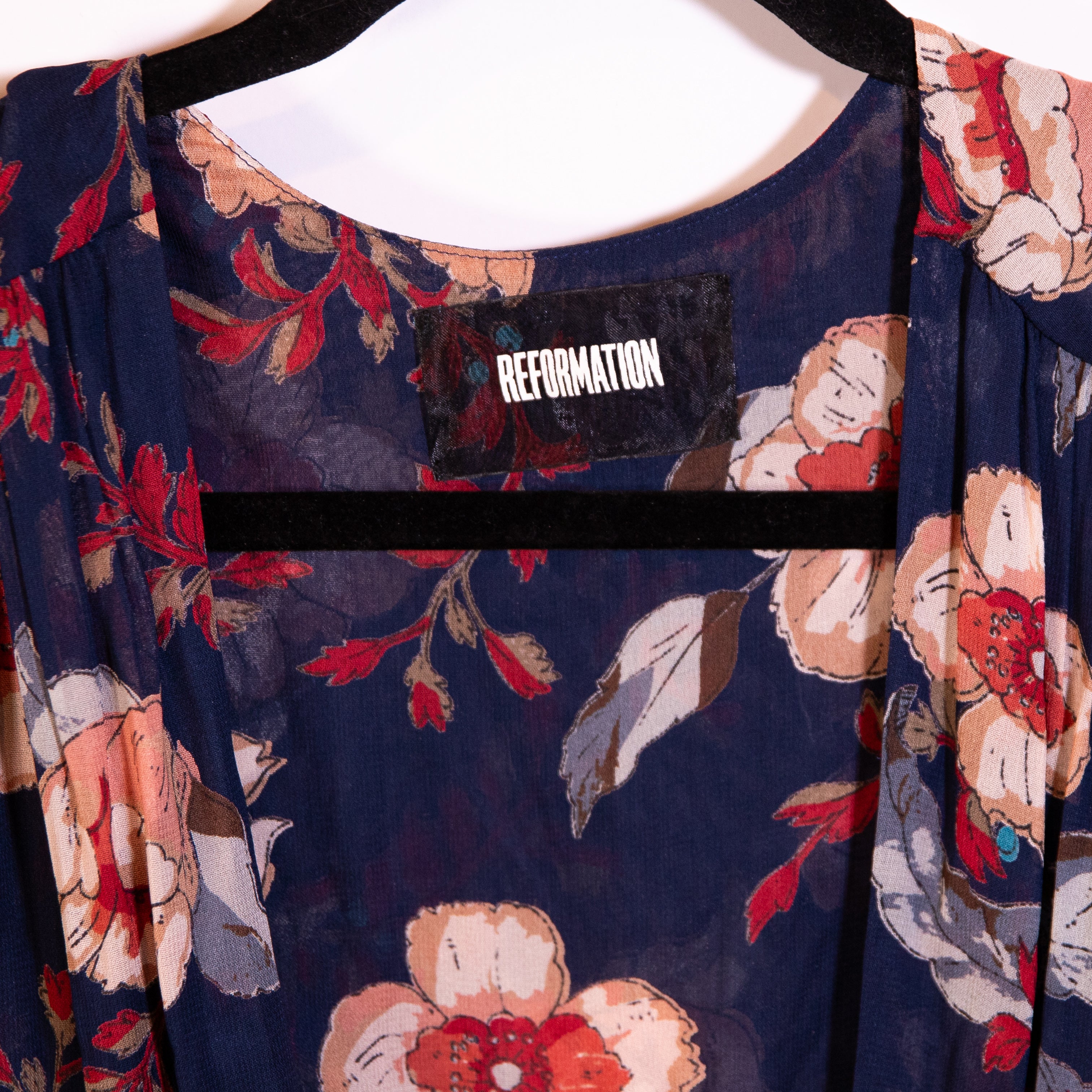 Reformation Guava Floral Flower Print Pattern Chiffon Wrap Tie Mini Dress 2