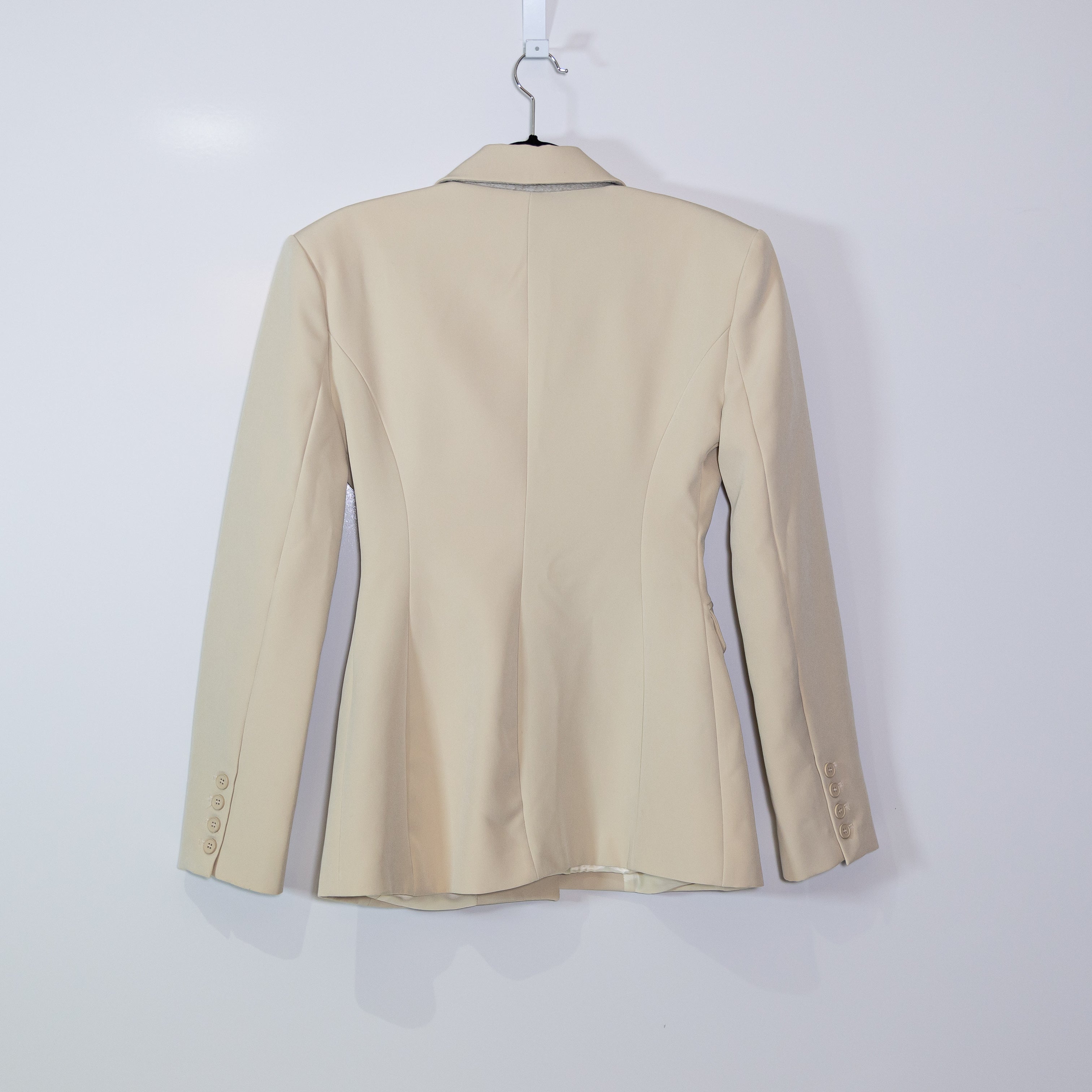 Helsa Women's Recycled Polyester Twill Button Front Blazer Jacket Ivory XS