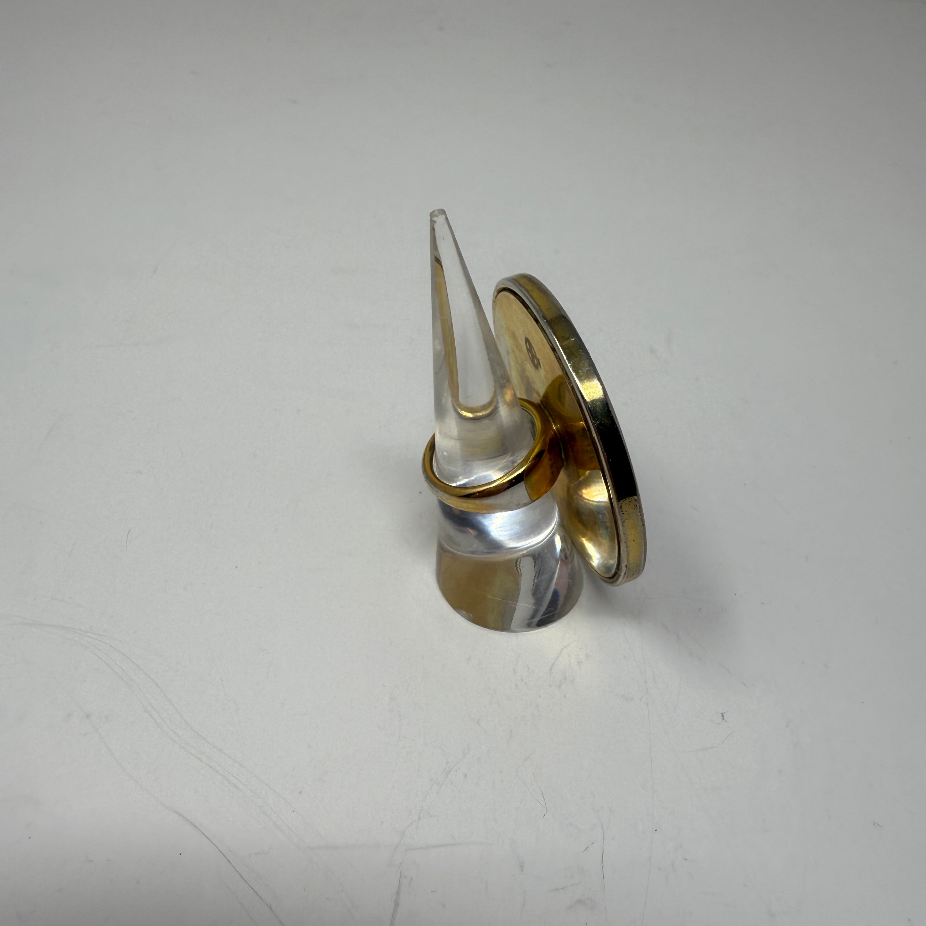 House Of Harlow 1960 Sunburst Gold Plated Leather Cocktail Statement Ring 5.5