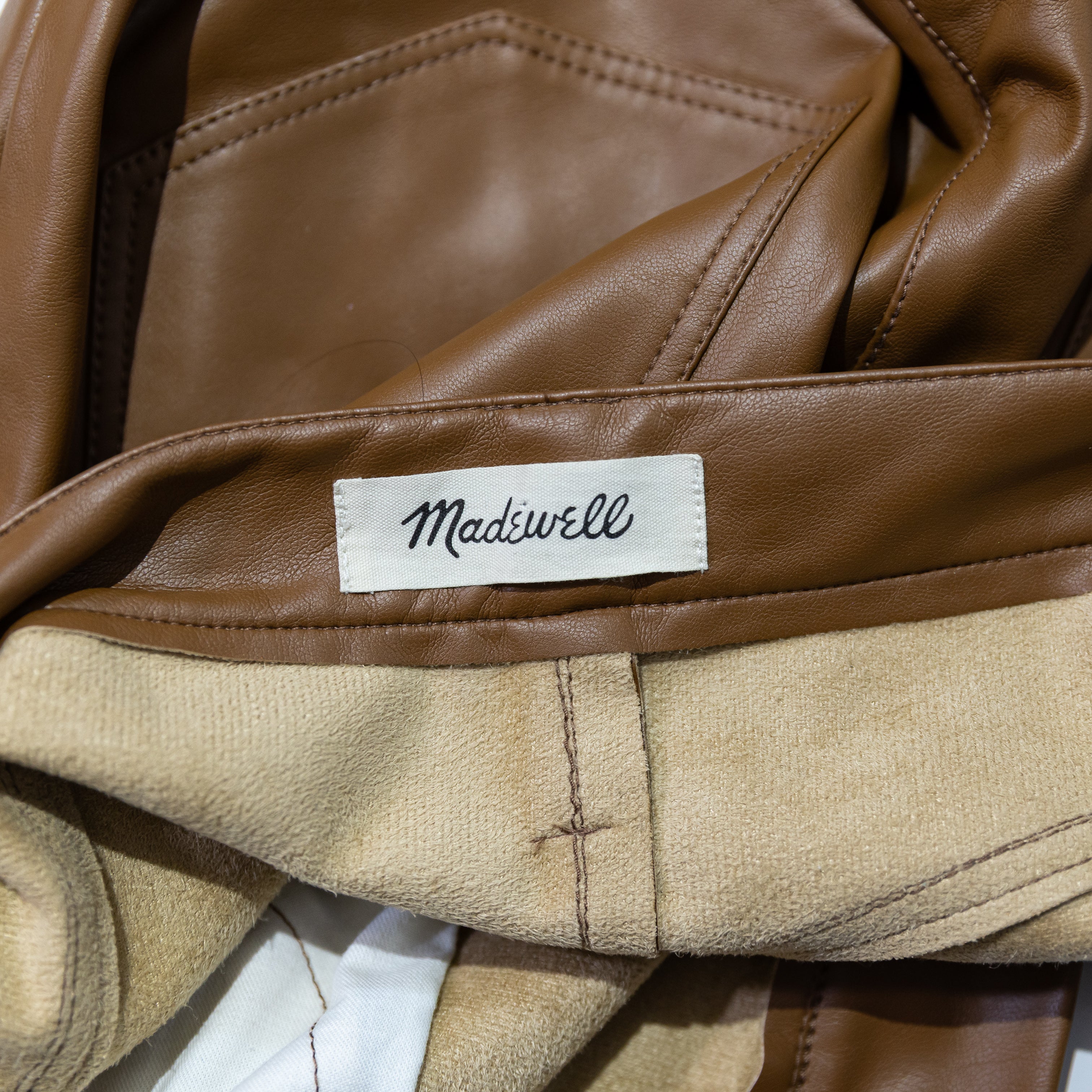 Madewell The Perfect Vintage Wide-Leg Pant Faux Leather Edition Pecan Shell 28