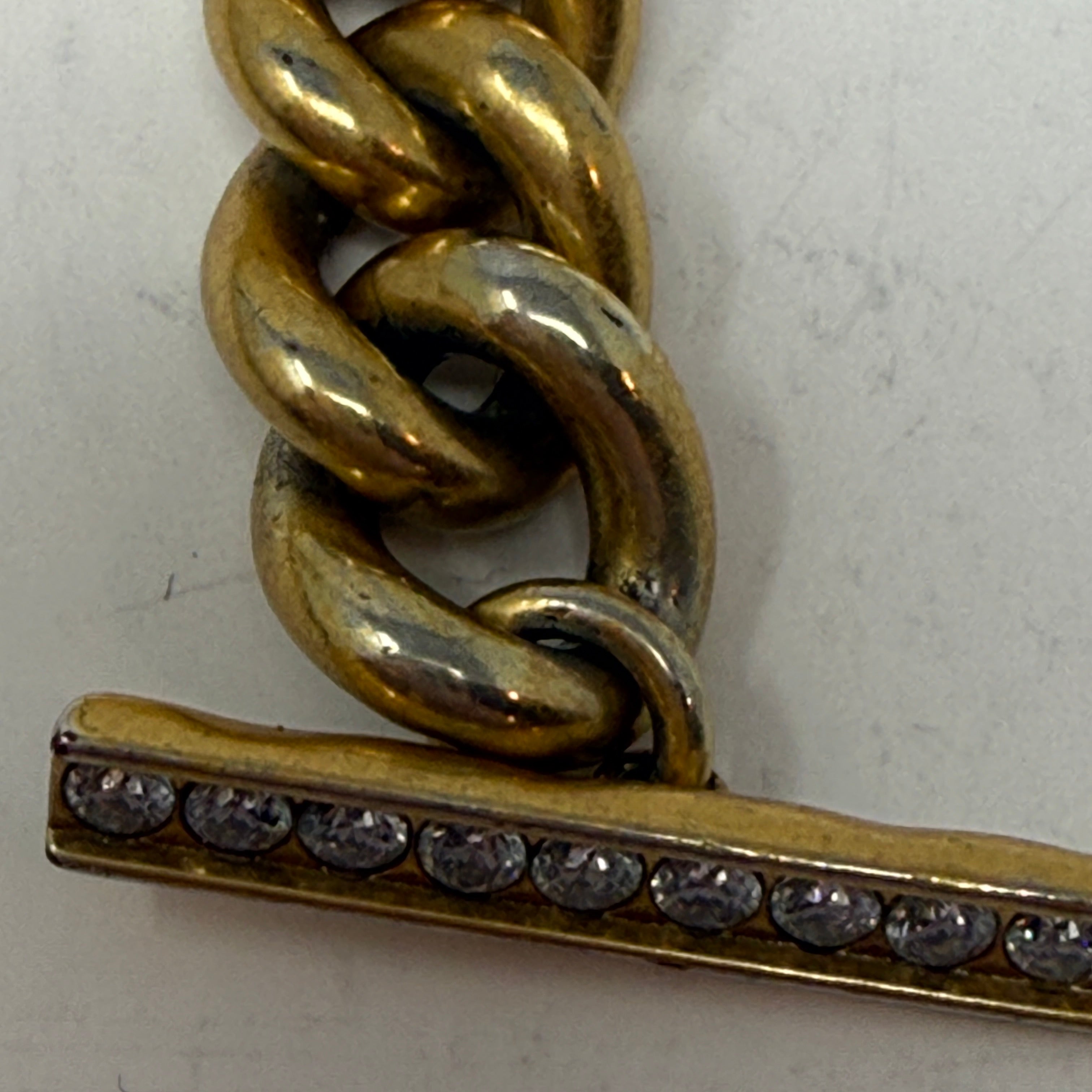 Kendra Scott Whitley 14k Yellow Gold Plated Chain Link Crystal Toggle Bracelet