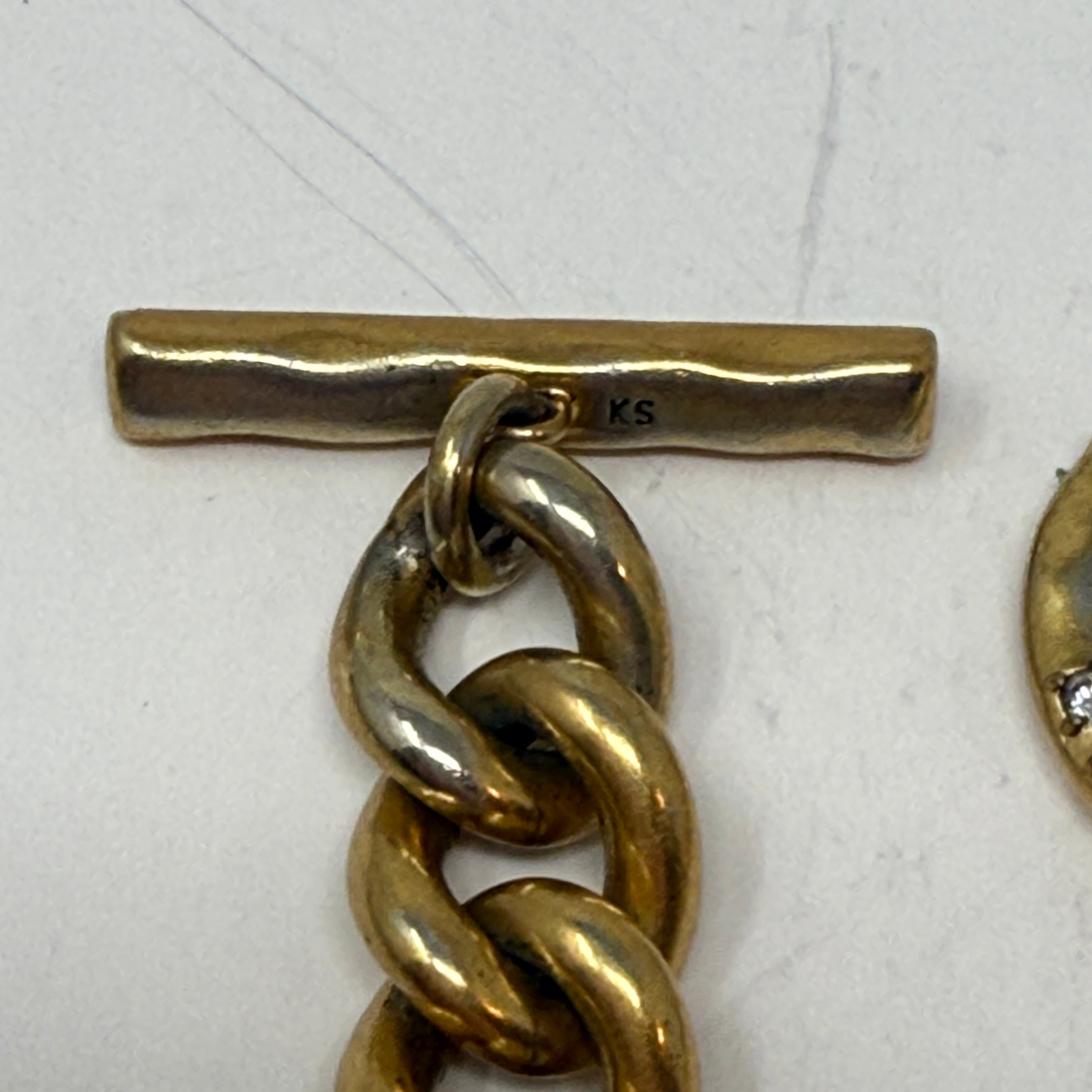 Kendra Scott Whitley 14k Yellow Gold Plated Chain Link Crystal Toggle Bracelet