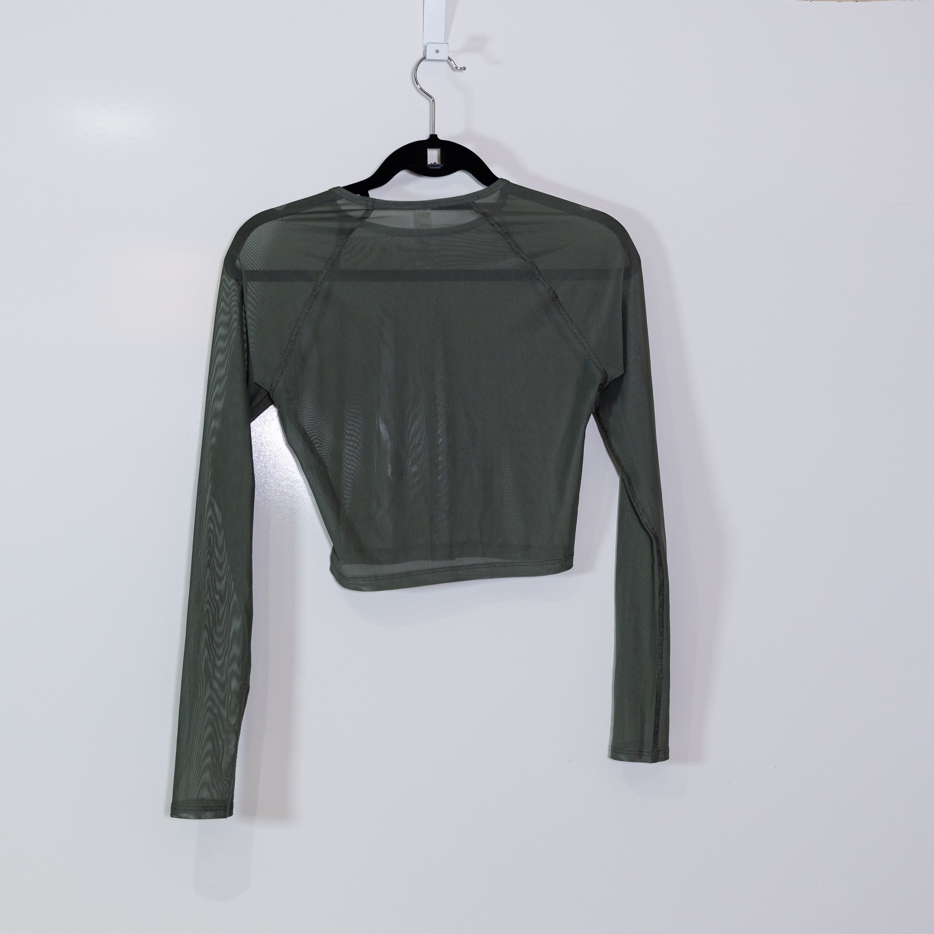 Beyond Yoga Women's Show Off Sheer Mesh Long Sleeve Cropped Top Modern Olive XS