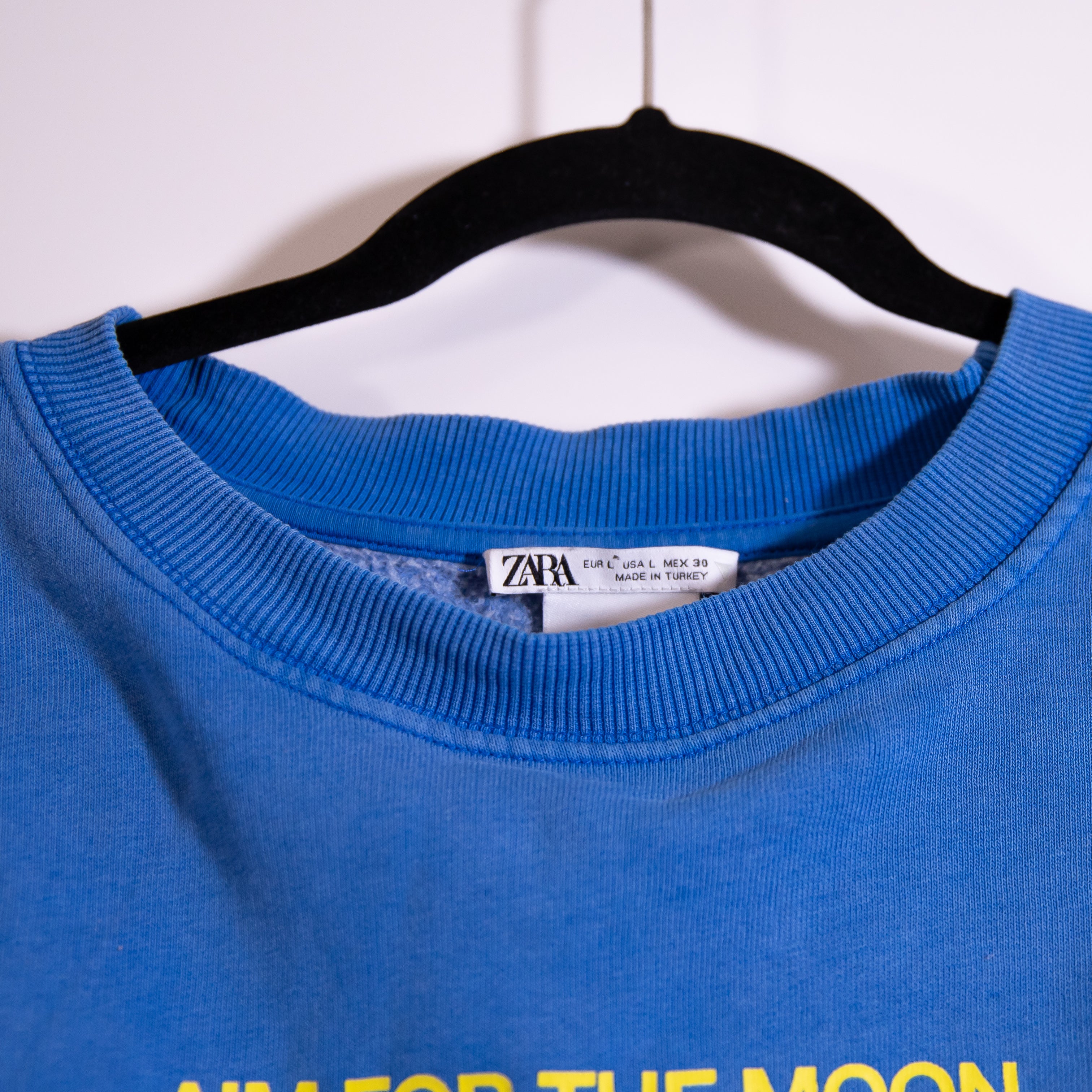 Zara Smiley Originals Cotton Fleece Lined Graphic Print Crew Neck Sweatshirt L