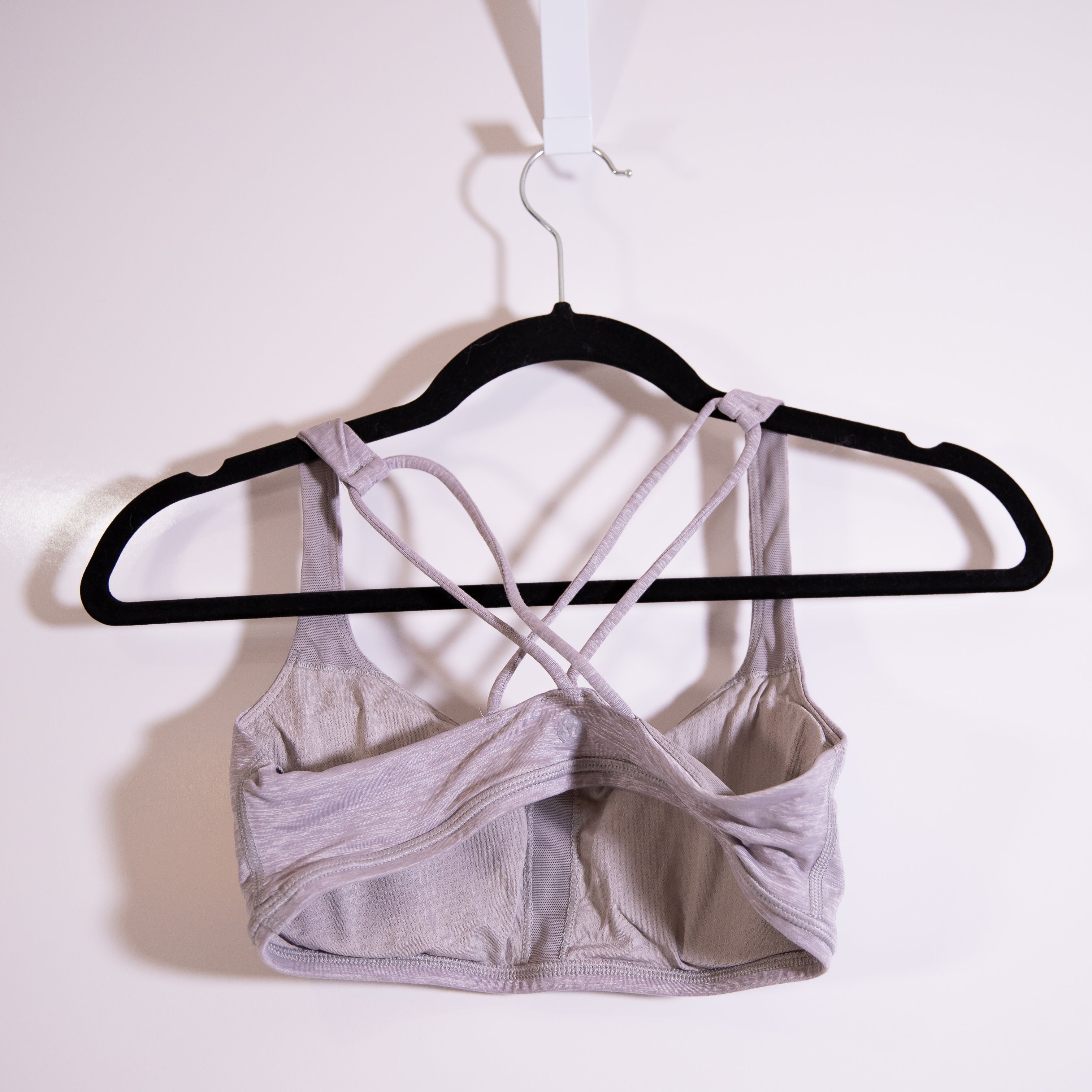 Lululemon Free To Be Athletic Work Out Strappy Sports Bra Heathered Slate Gray 6