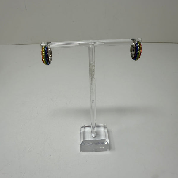 Kate Spade Rainbow Multi Candy Faux Crystal Jewel Mini Huggies Hoop Earrings