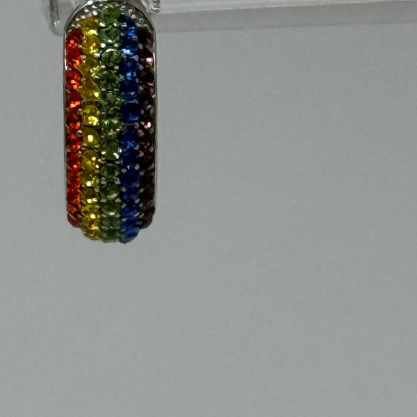 Kate Spade Rainbow Multi Candy Faux Crystal Jewel Mini Huggies Hoop Earrings