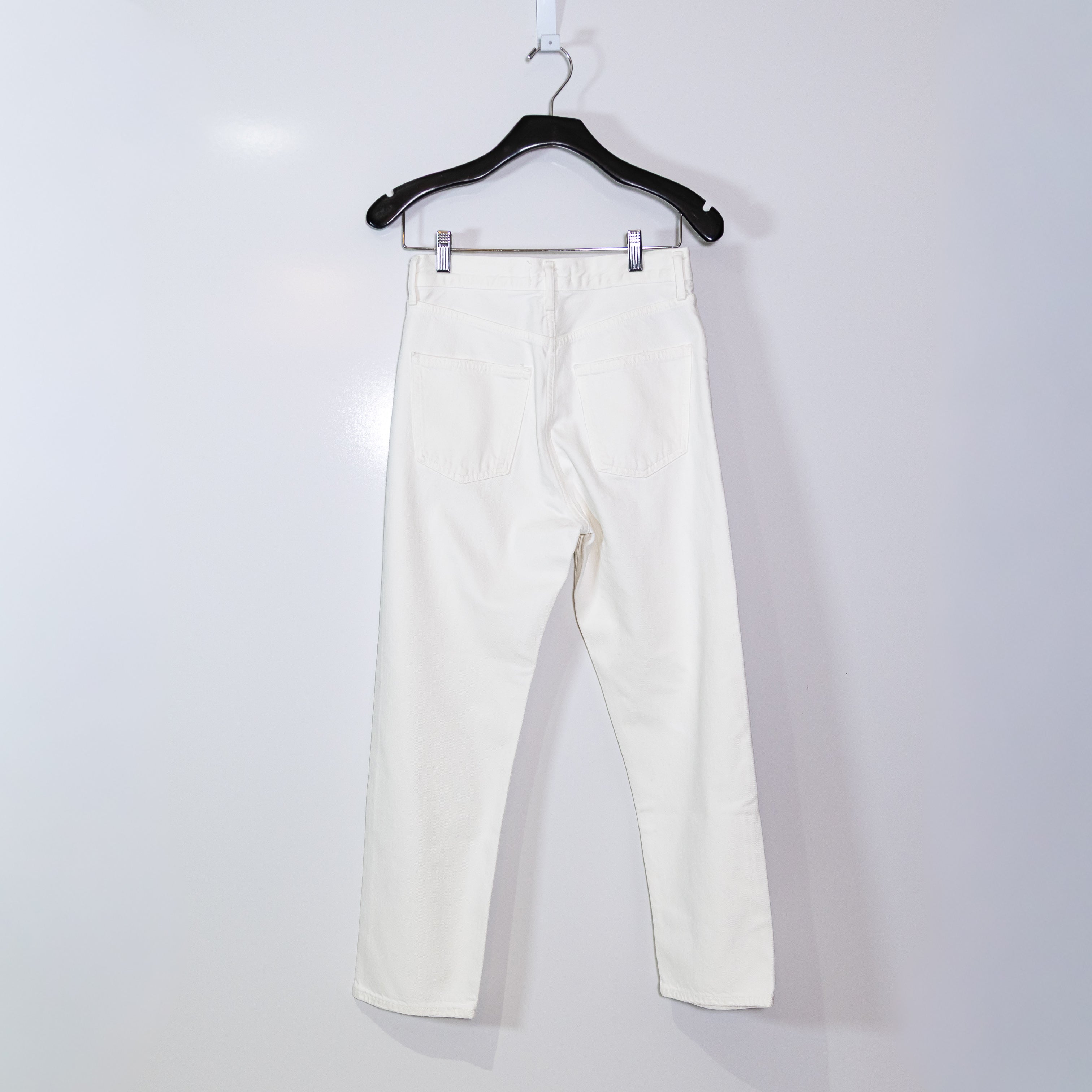 Agolde Denim Women's 90s Crop Mid Rise Loose Straight Leg Jeans Marshmallow 24