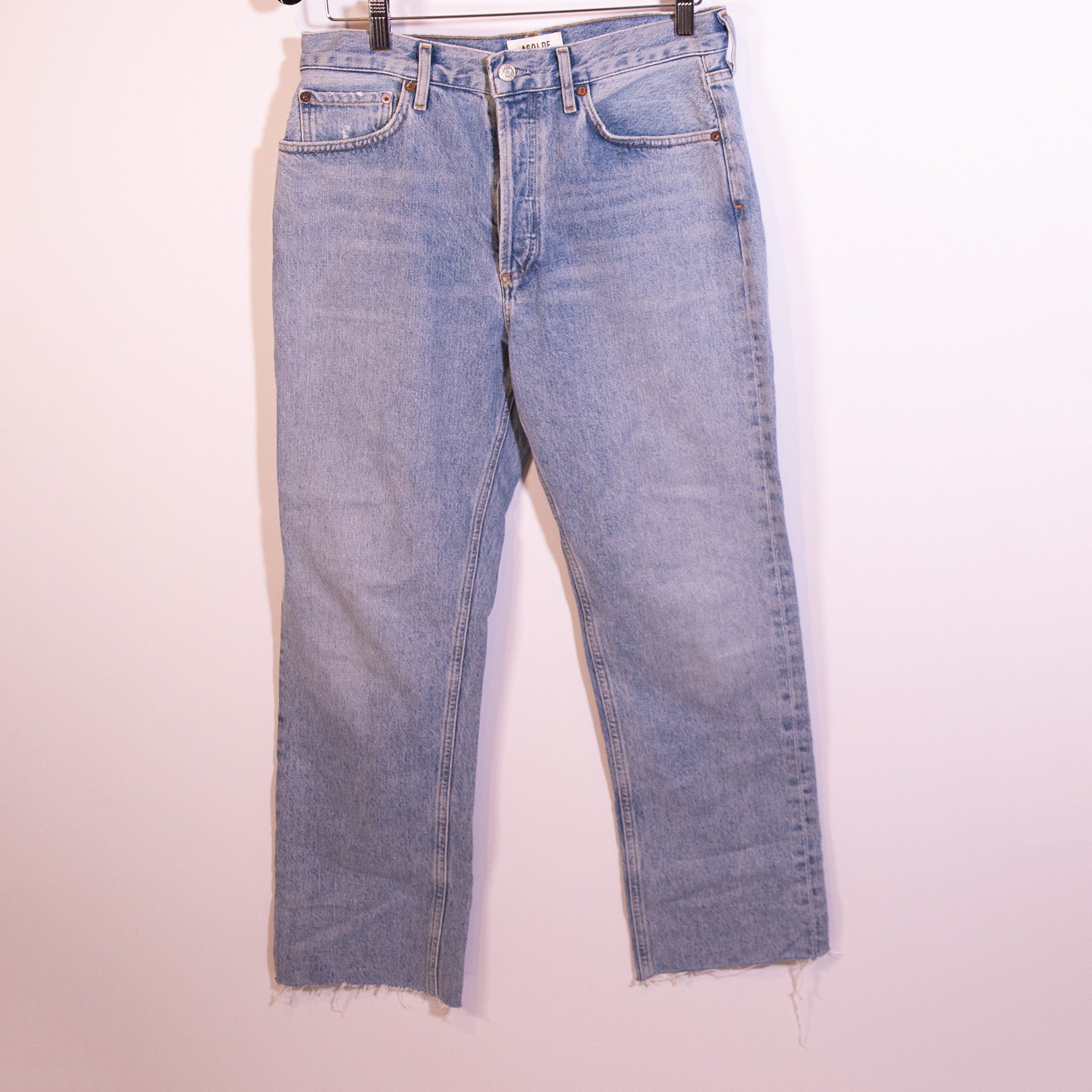 Agolde Women's Lana Straight Leg Cotton Denim Jeans Riptide Wash 28