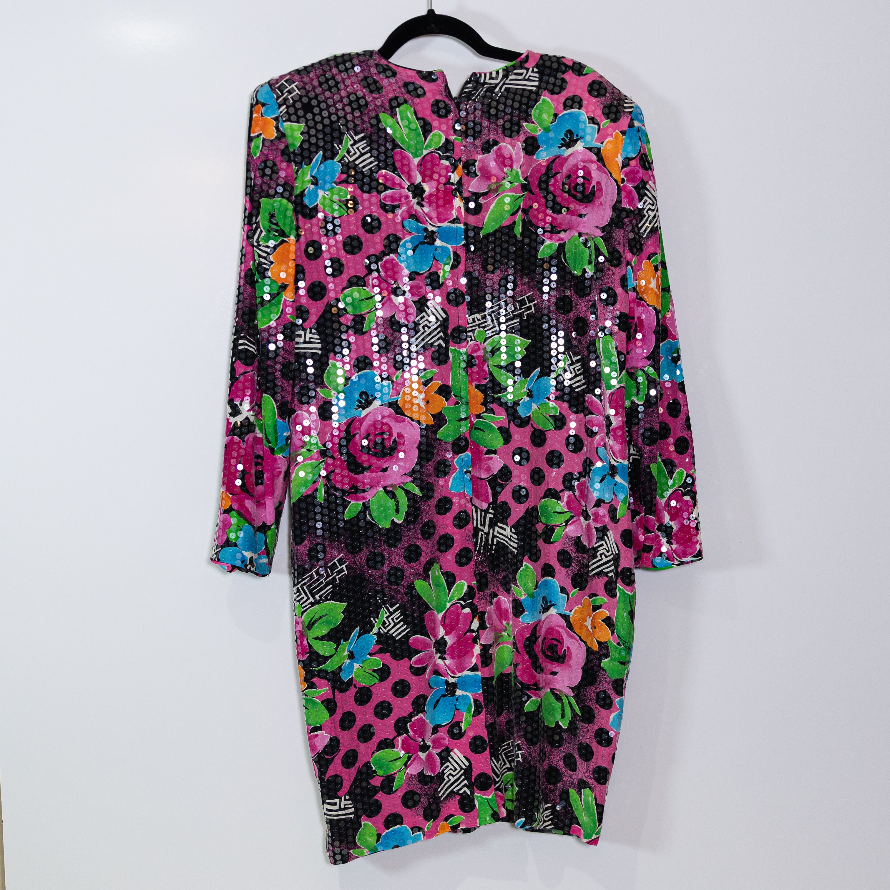 Rickie Freeman For Teri Jon Nites Vintage Sequin Embellished Party Printed Dress