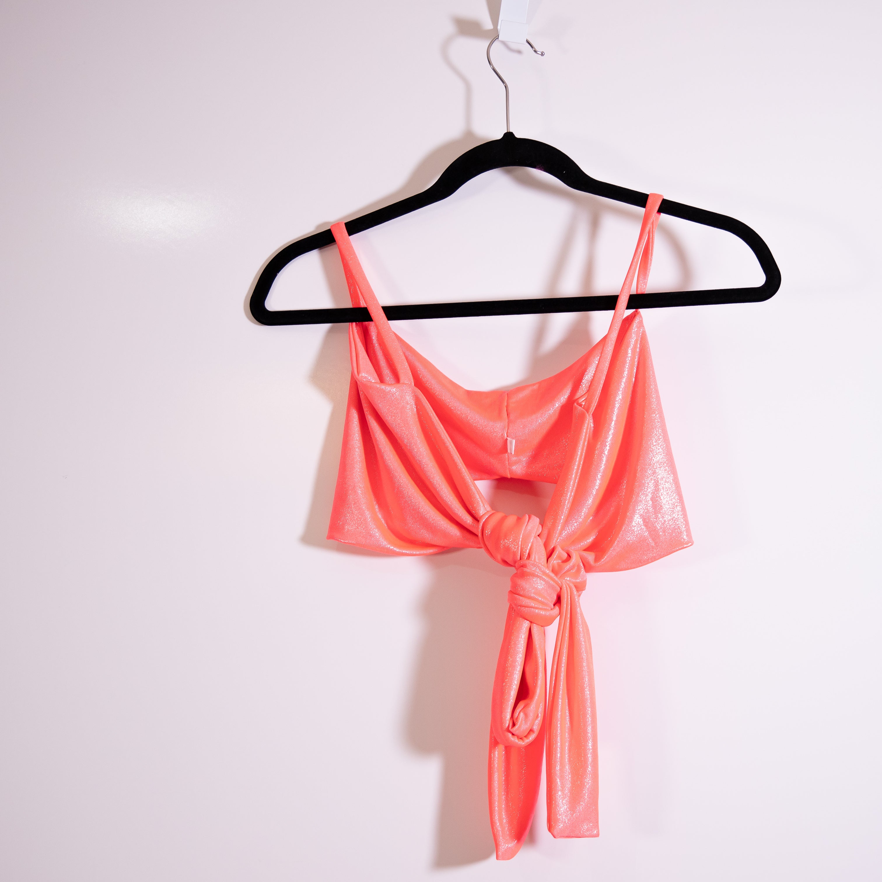 NEW J. Angelique Liquid Metallic Orange Sparkle Two Piece Set Top Midi Skirt S