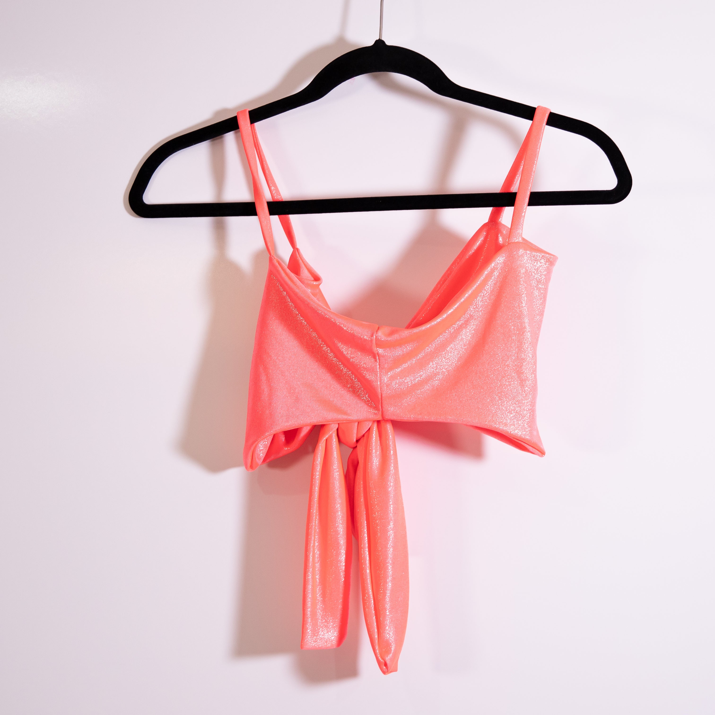 NEW J. Angelique Liquid Metallic Orange Sparkle Two Piece Set Top Midi Skirt S