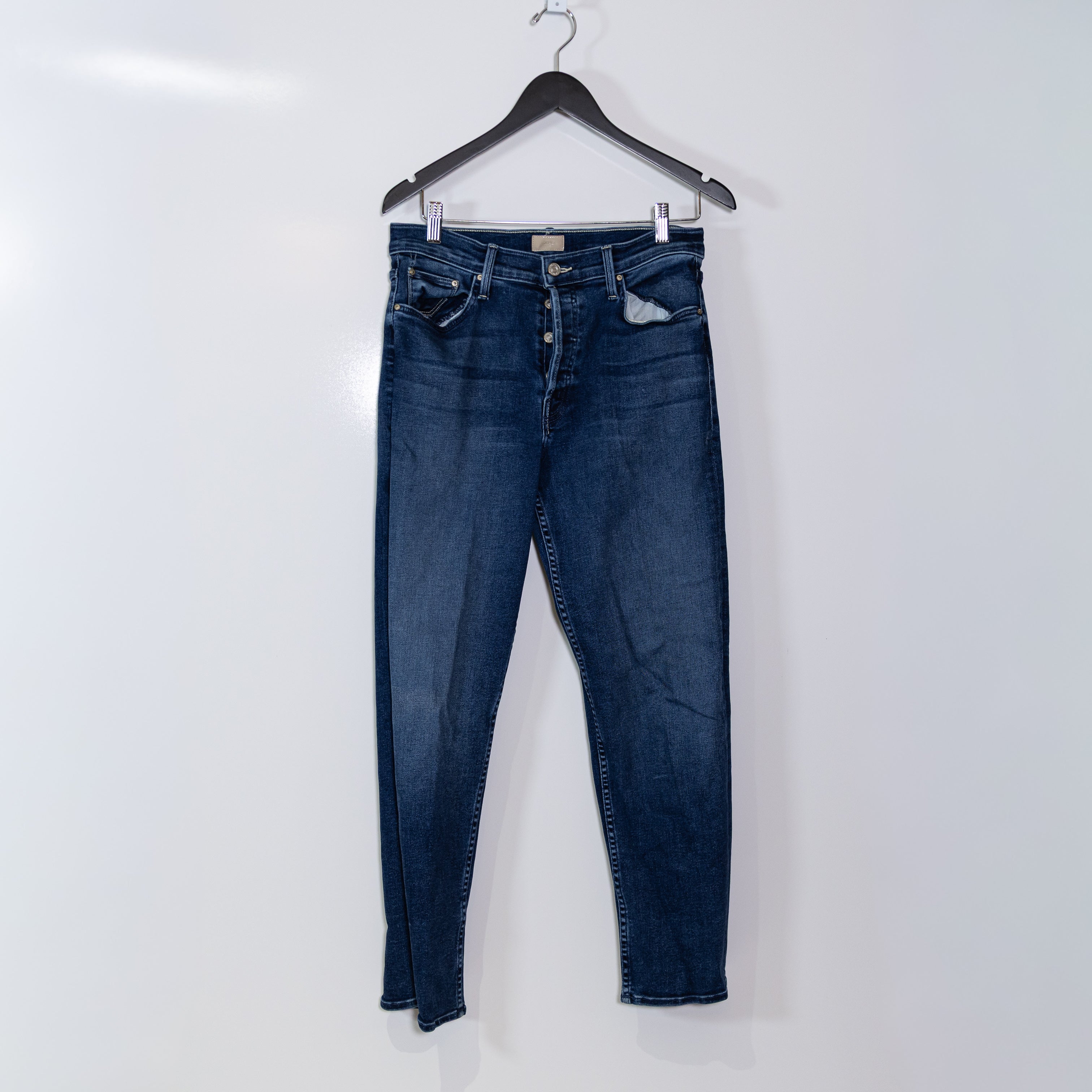 Mother Denim The Thrasher Flood Mid Rise Skinny Cotton C'est La Vie Wash Jeans