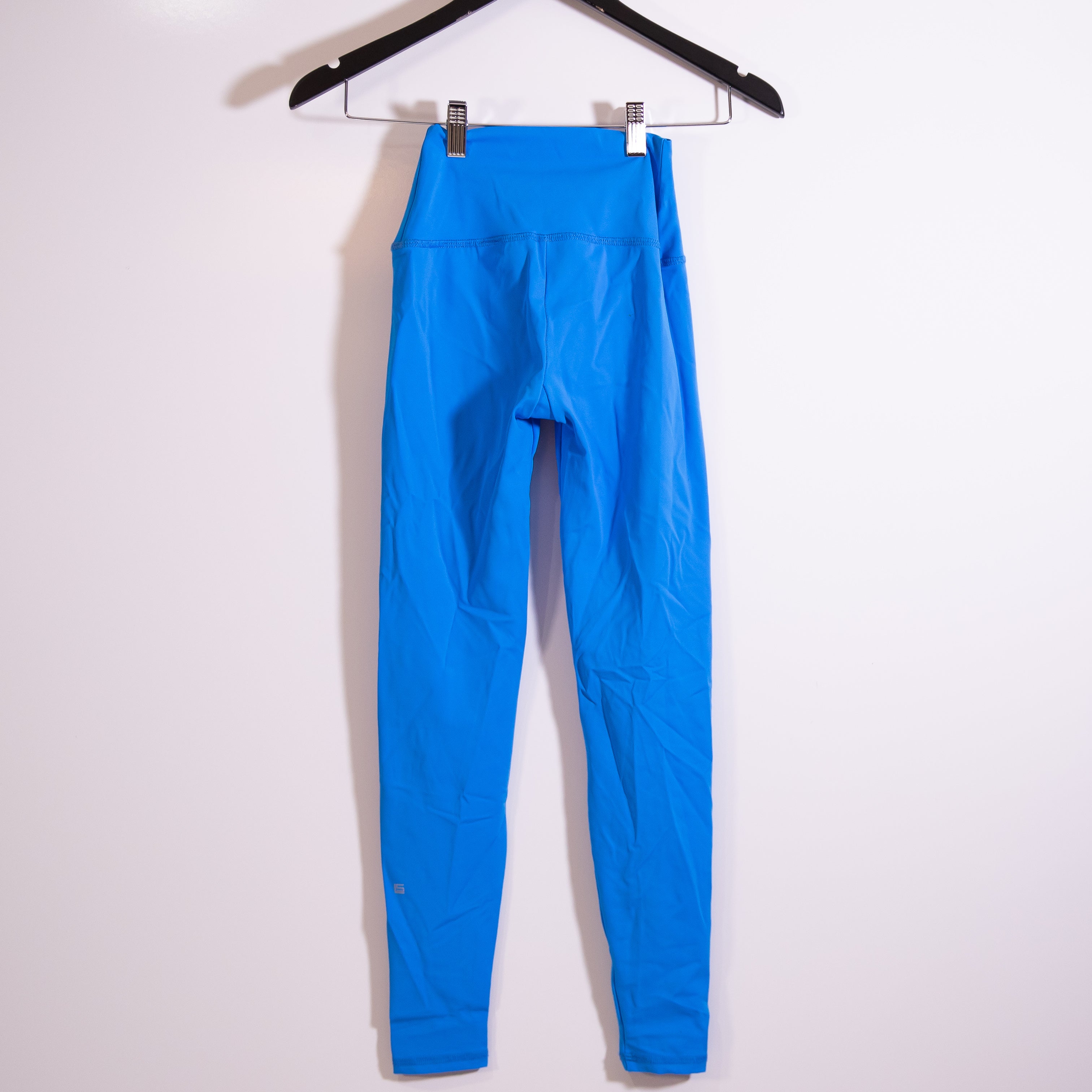 Lanston Sport Athletic Work Out High Rise Training Leggings Pants Solid Blue XS