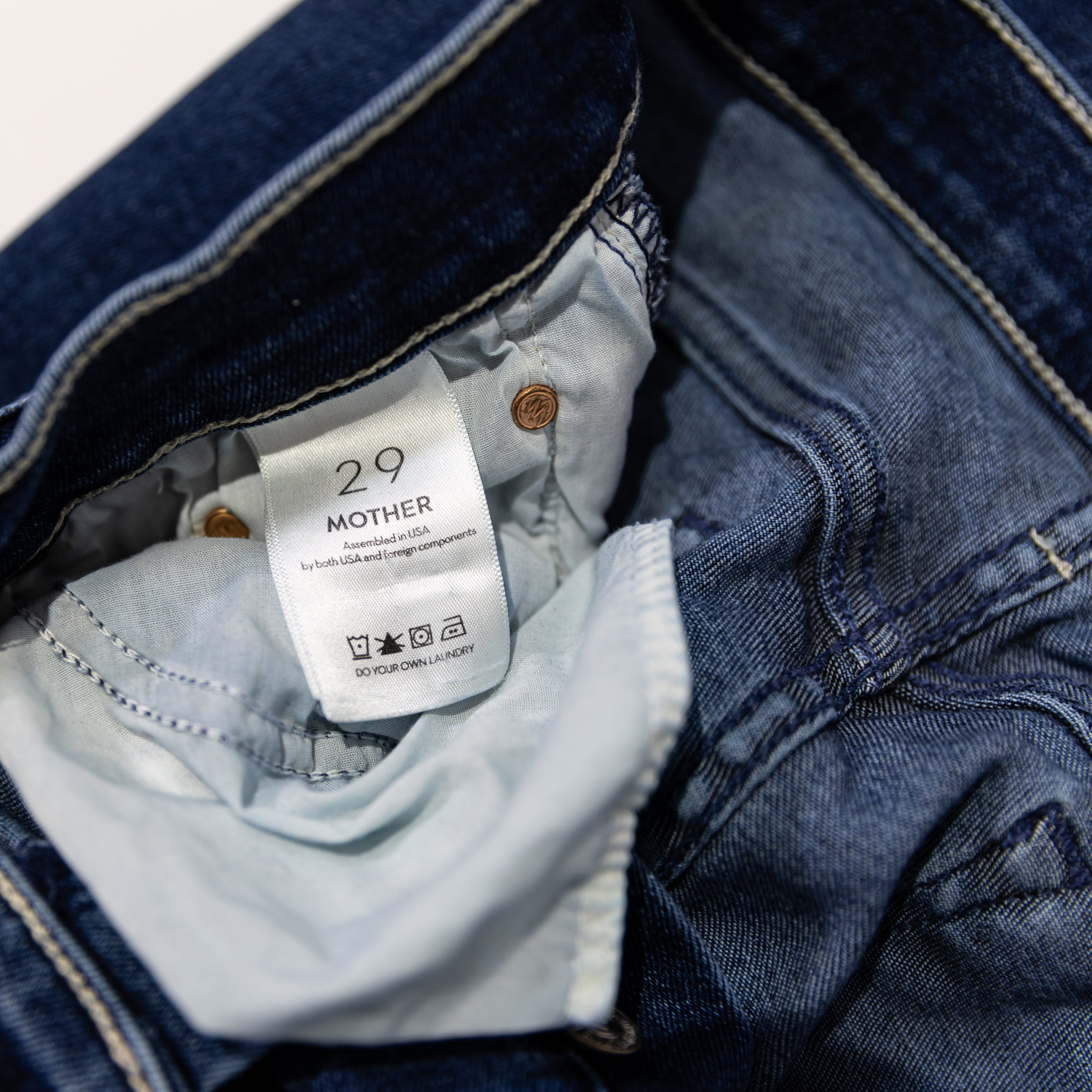 Mother Denim The Thrasher Flood Mid Rise Skinny Cotton C'est La Vie Wash Jeans