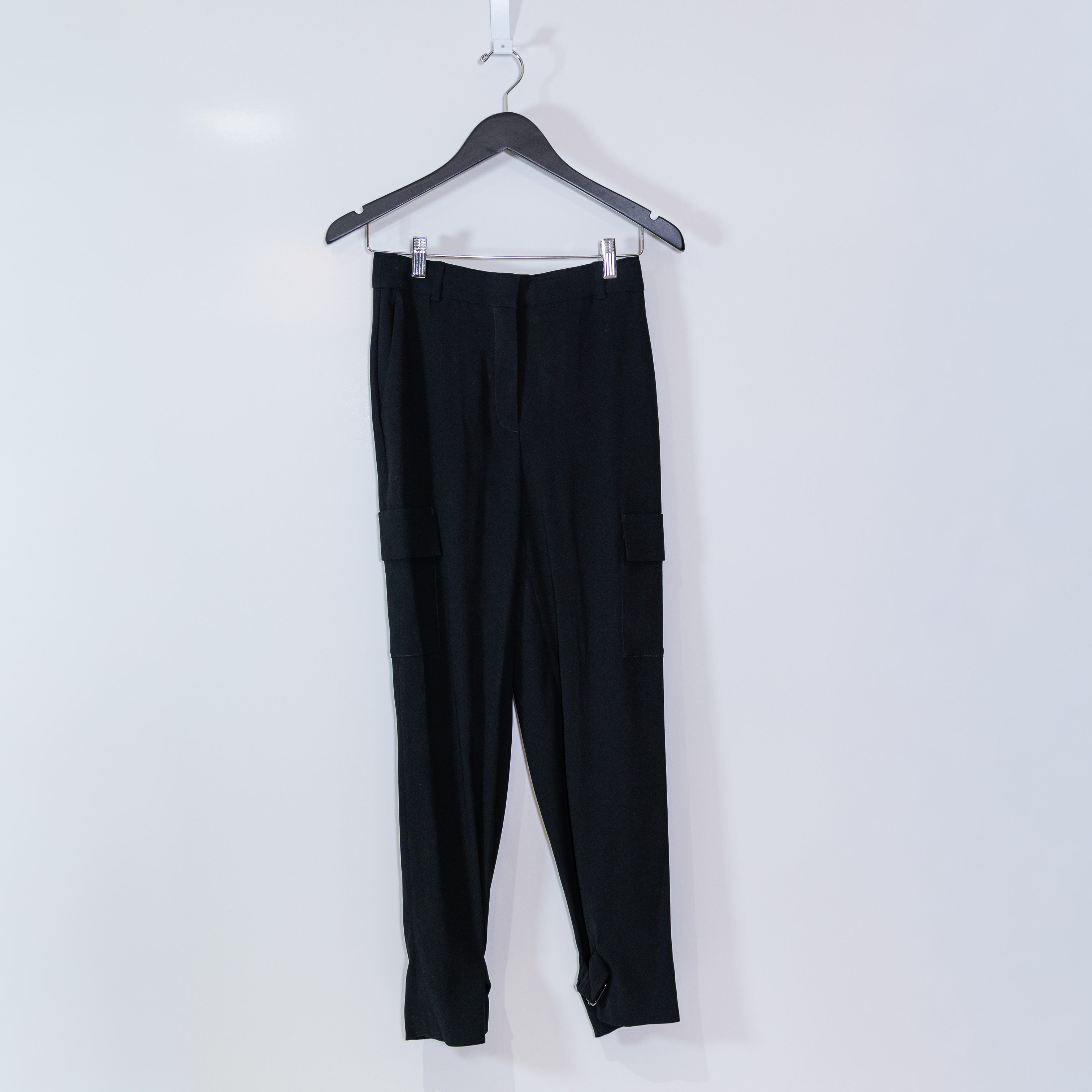 Babaton Aritzia Refined Cargo High Waisted Crepe Trouser Pants Black 0