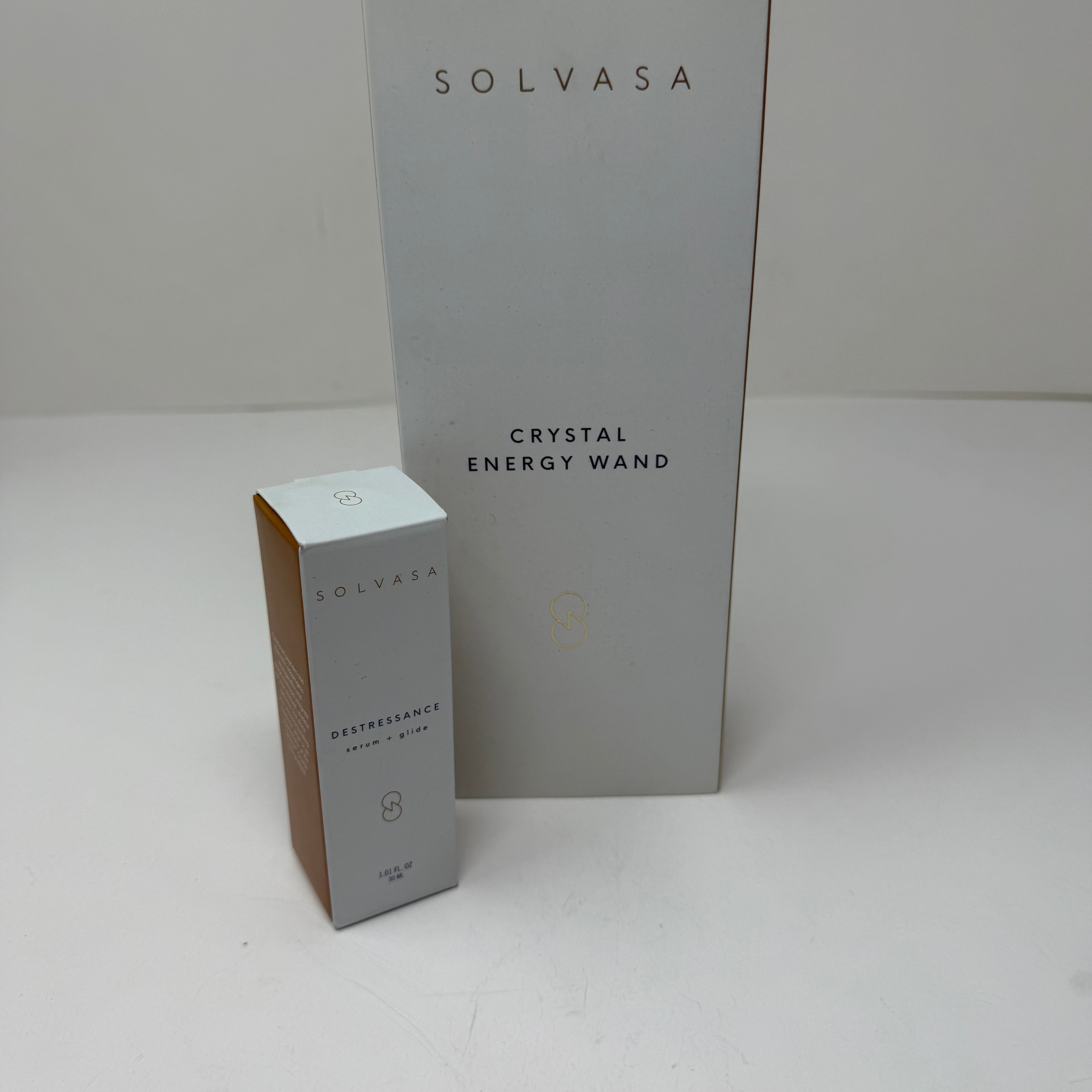 NEW Solvasa Skincare Crystal Energy Wand De Puffer Daily Lymphatic Duo Tool