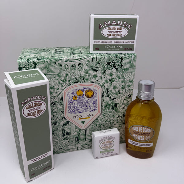 NEW L'Occitane Journey To Almond Provence Bath Shower Gel Lotion Oil Gift Box