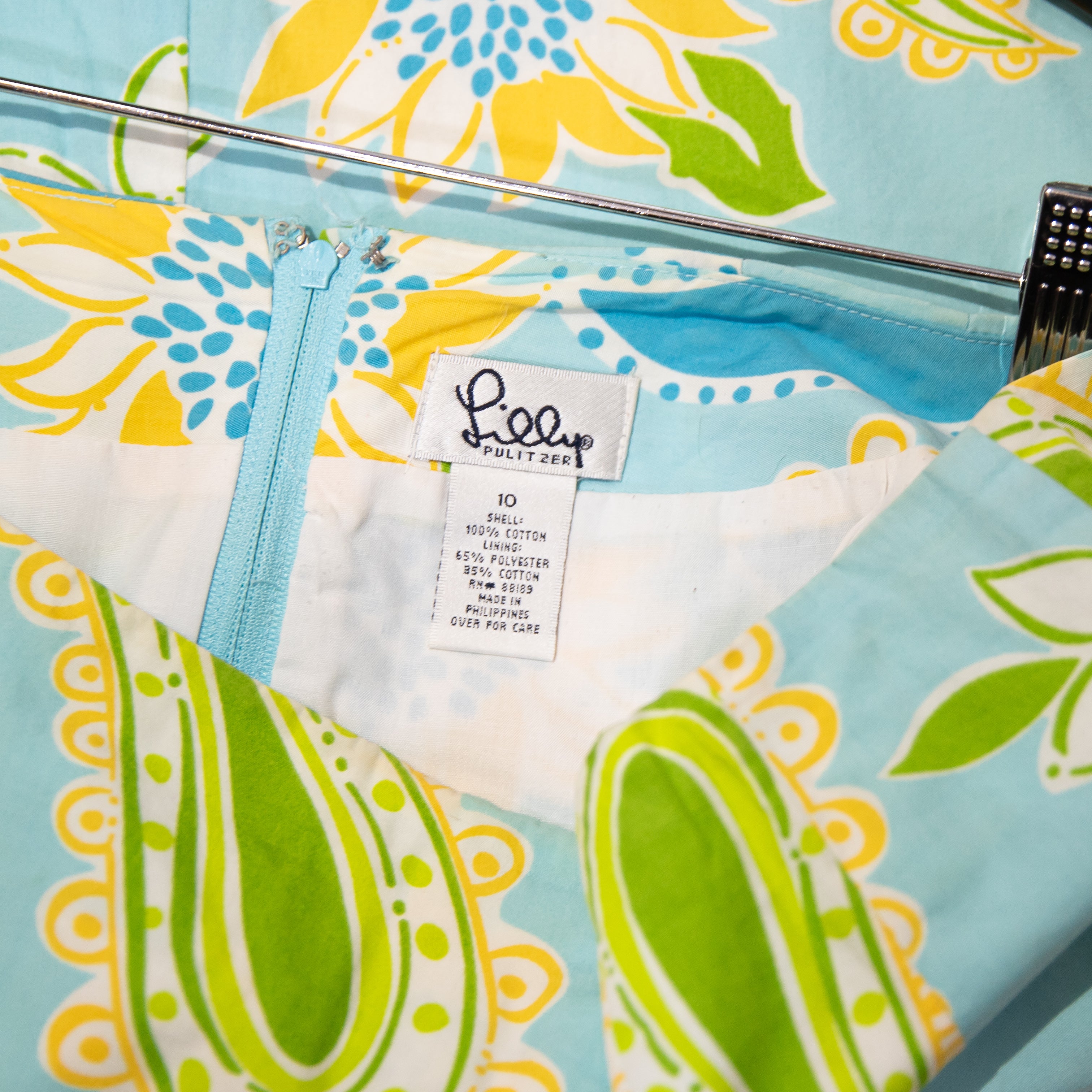 Lilly Pulitzer Vintage White Label Paisley Floral Flower Cotton Mini Skirt 10