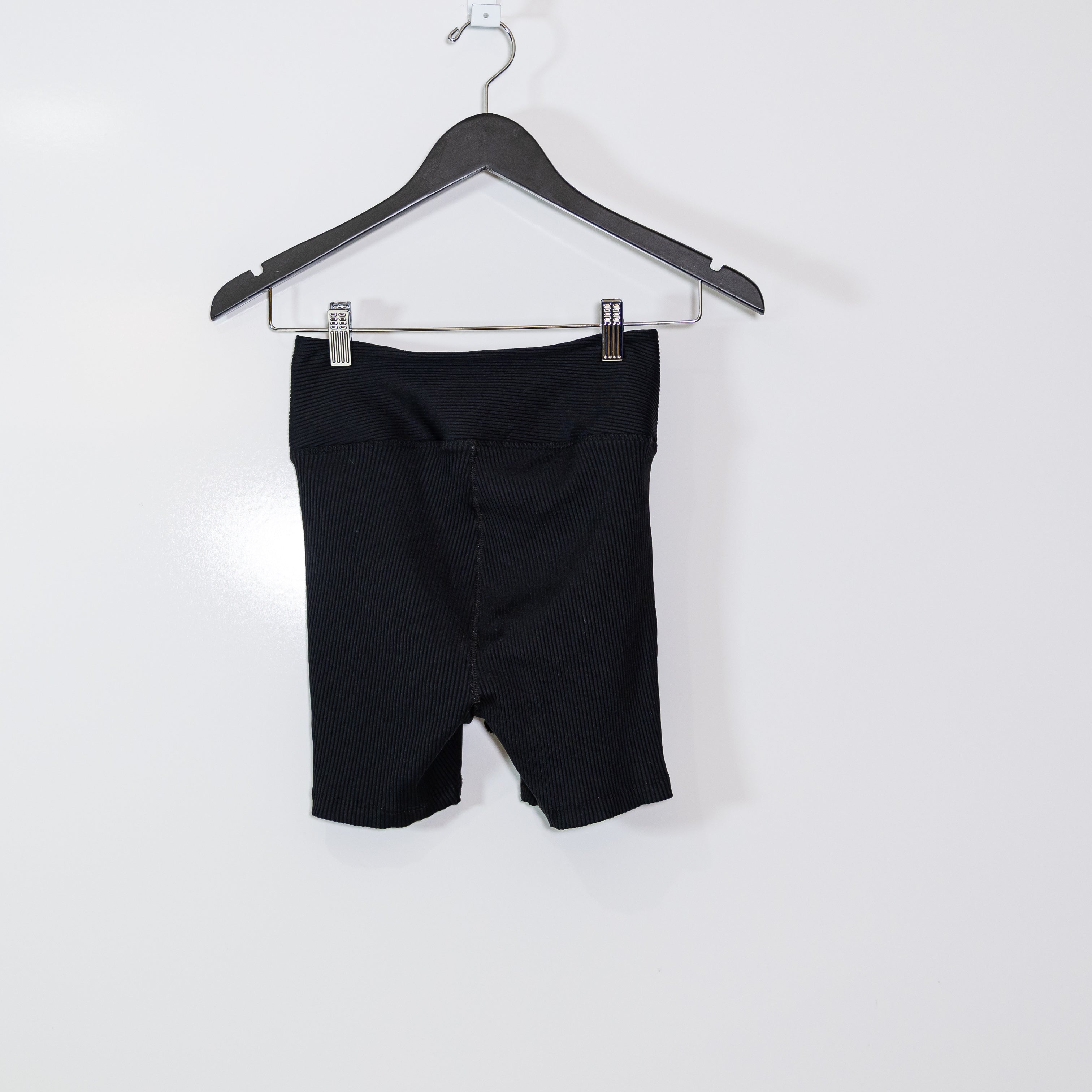 Year Of Ours Women's Ribbed Football High Waisted Athletic Biker Shorts Black S