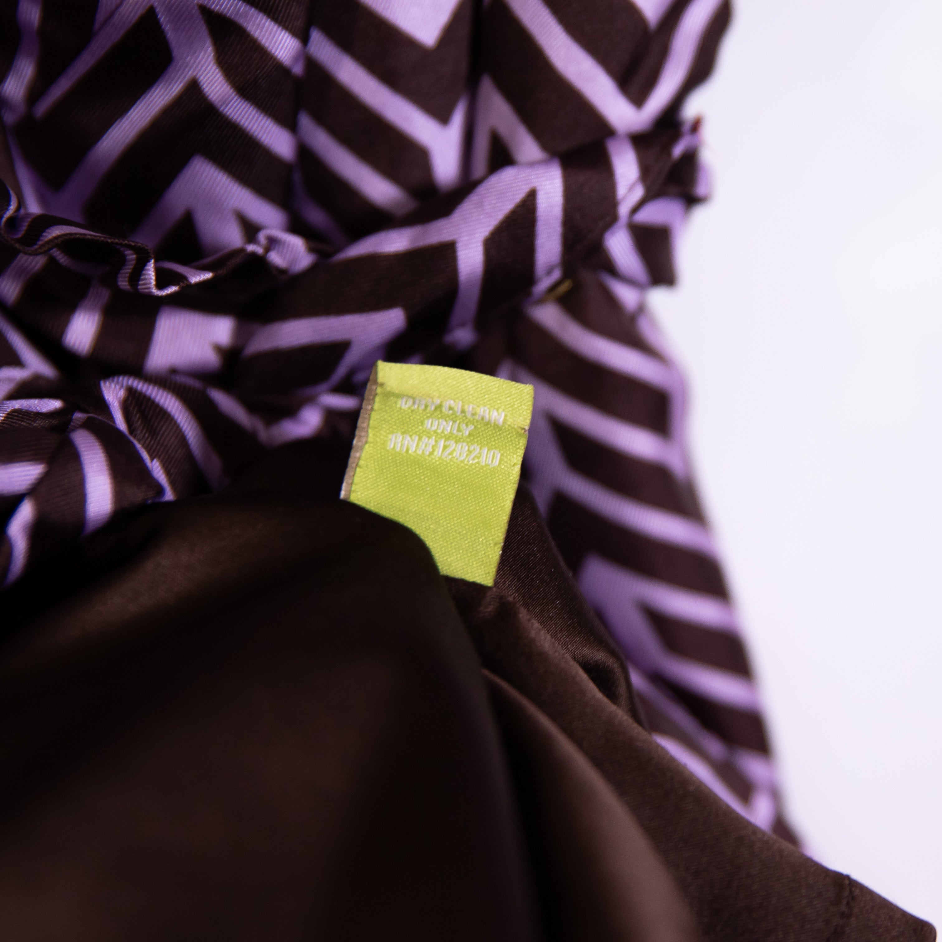 Elizabeth McKay Scotland Silk Chiffon Ruffle Collar Belted Wrap Dress Purple 6