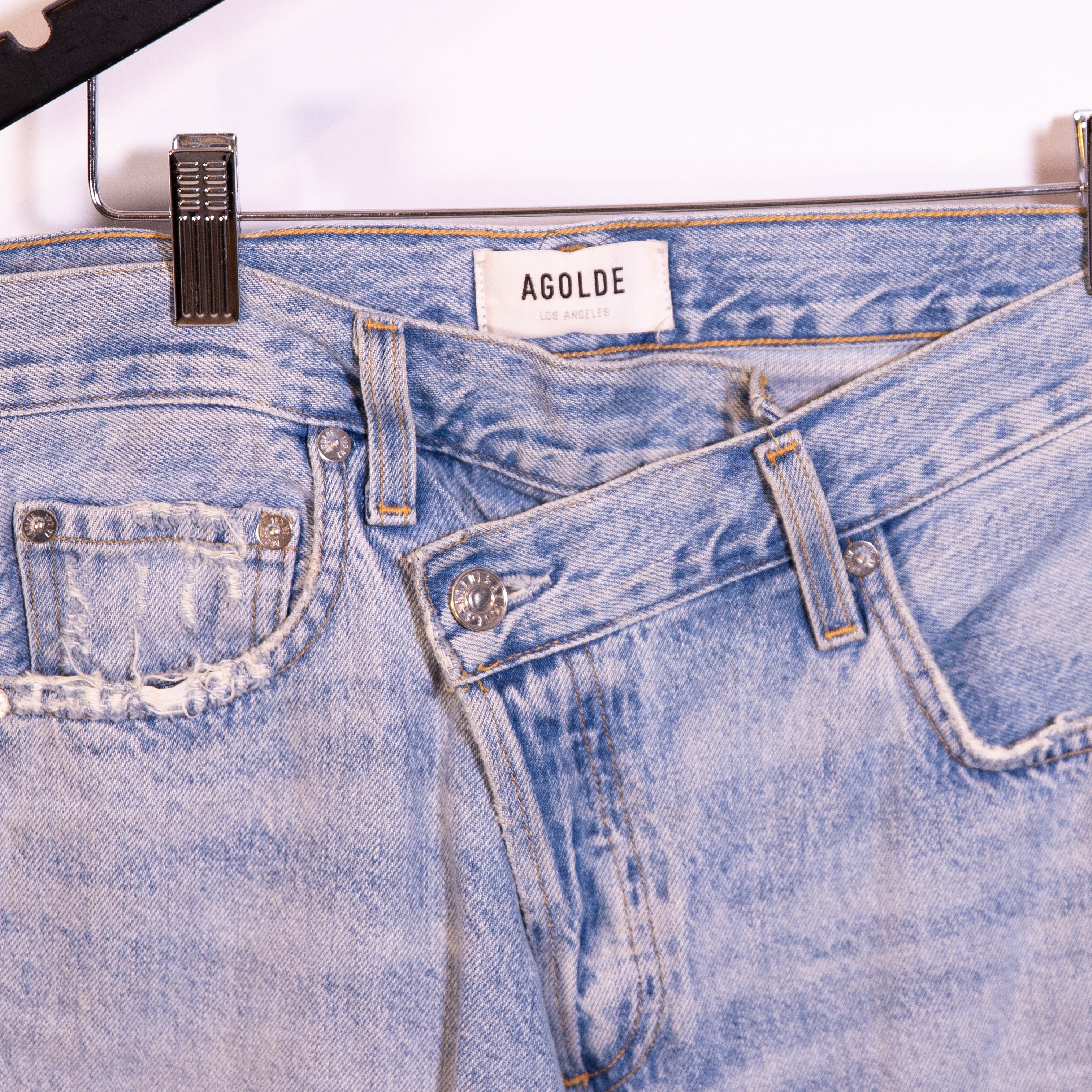 Agolde Criss Cross Upsized Jean High Rise Cross Front Relaxed Straight Leg Jeans