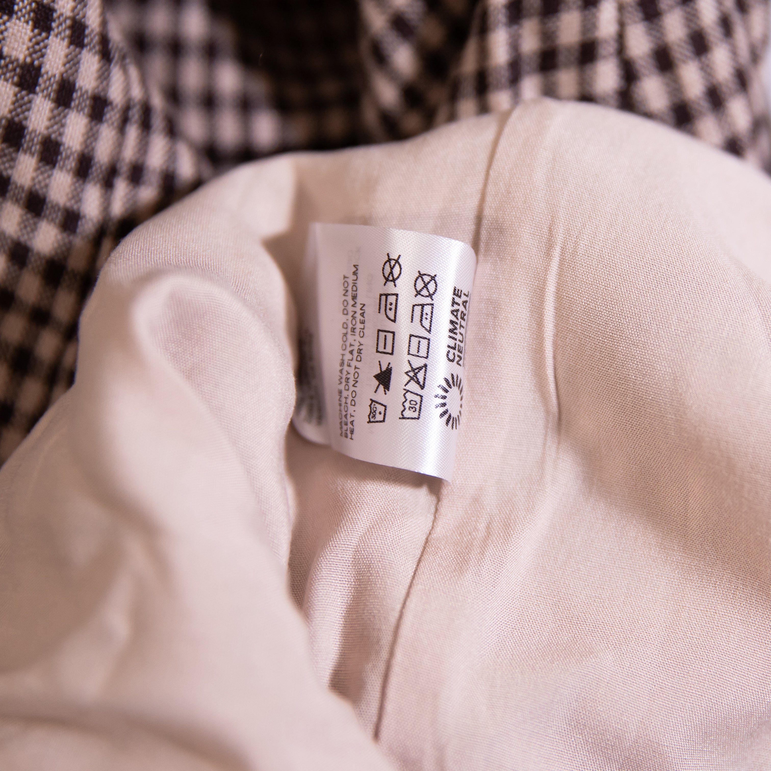 Reformation Tovianna Linen Square Neck Brown Houndstooth Tartine Mini Dress 8