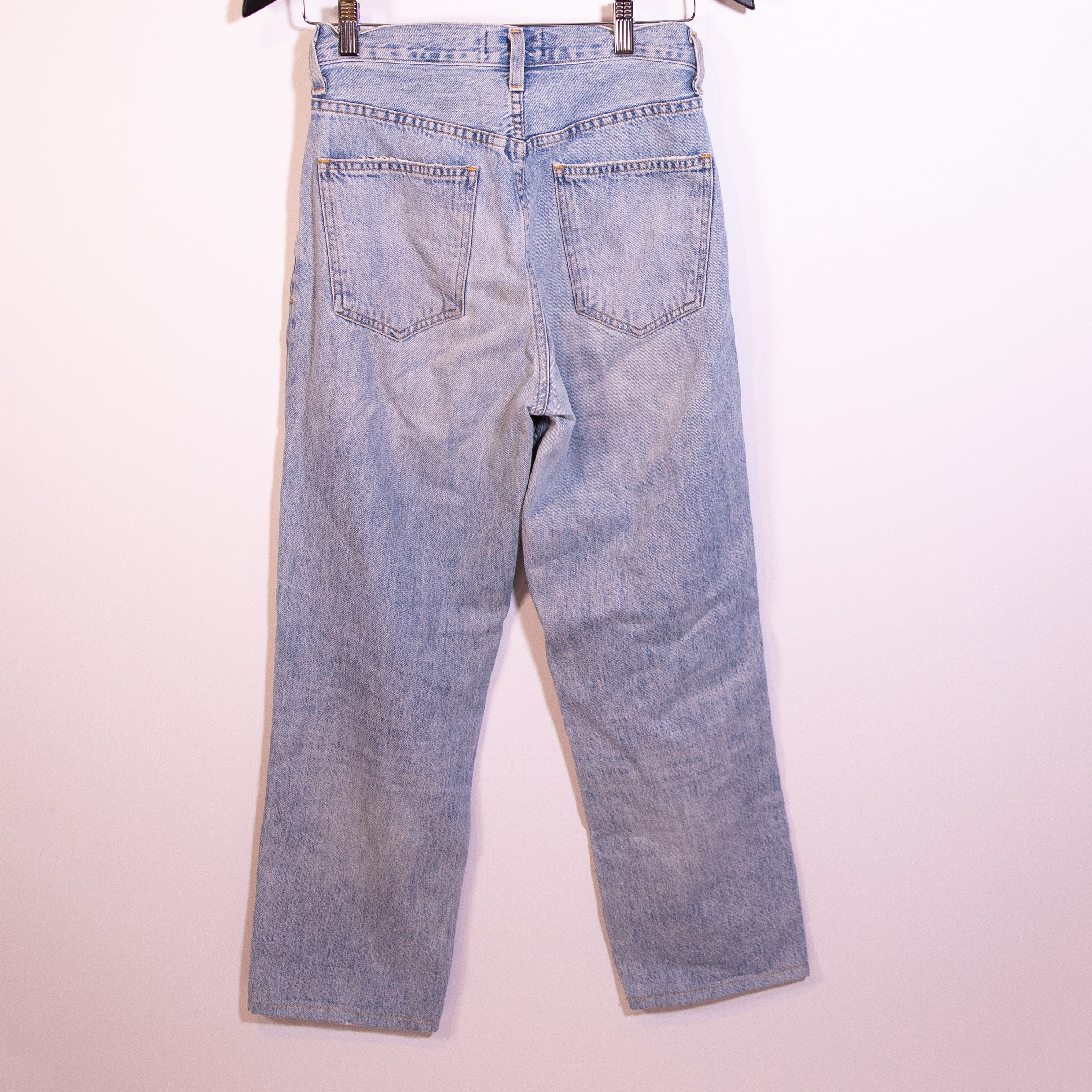 Agolde Criss Cross Upsized Jean High Rise Cross Front Relaxed Straight Leg Jeans