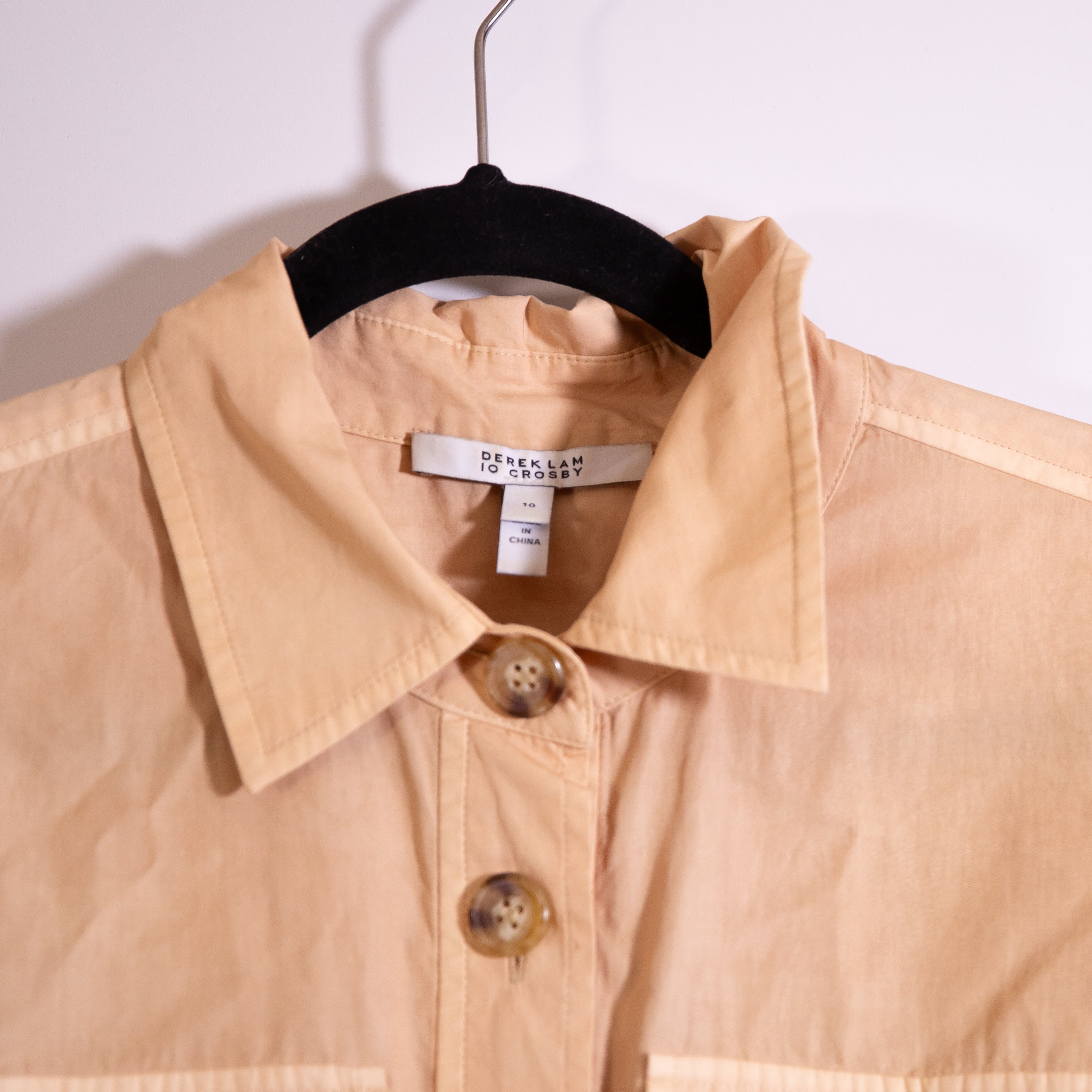 Derek Lam 10 Crosby Buffy Tie Dye Utility Cotton Button Front Midi Dress 10