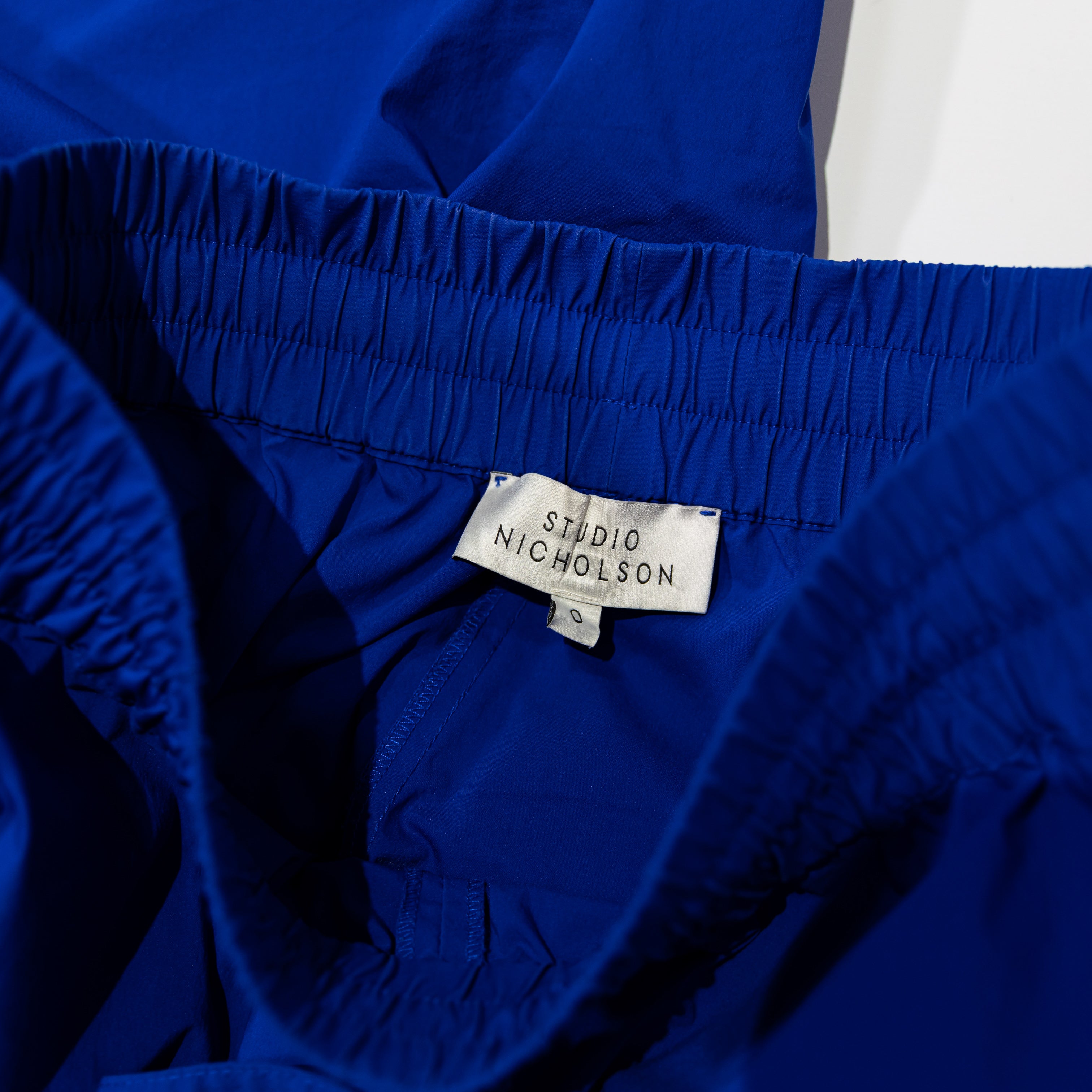 Studio Nicholson Camino Parachute Cotton Poplin Wide Leg Trouser Pants Lapis S