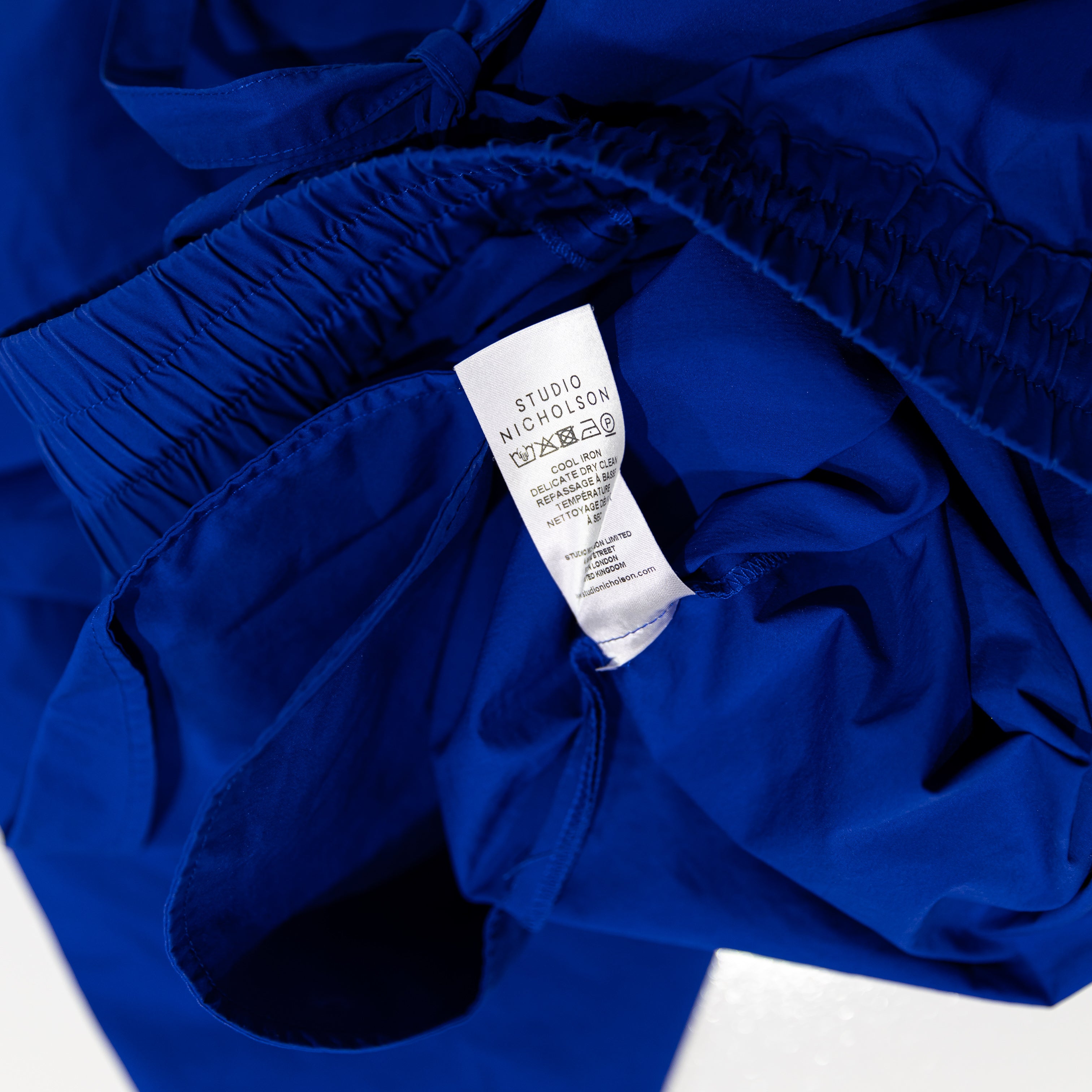 Studio Nicholson Camino Parachute Cotton Poplin Wide Leg Trouser Pants Lapis S