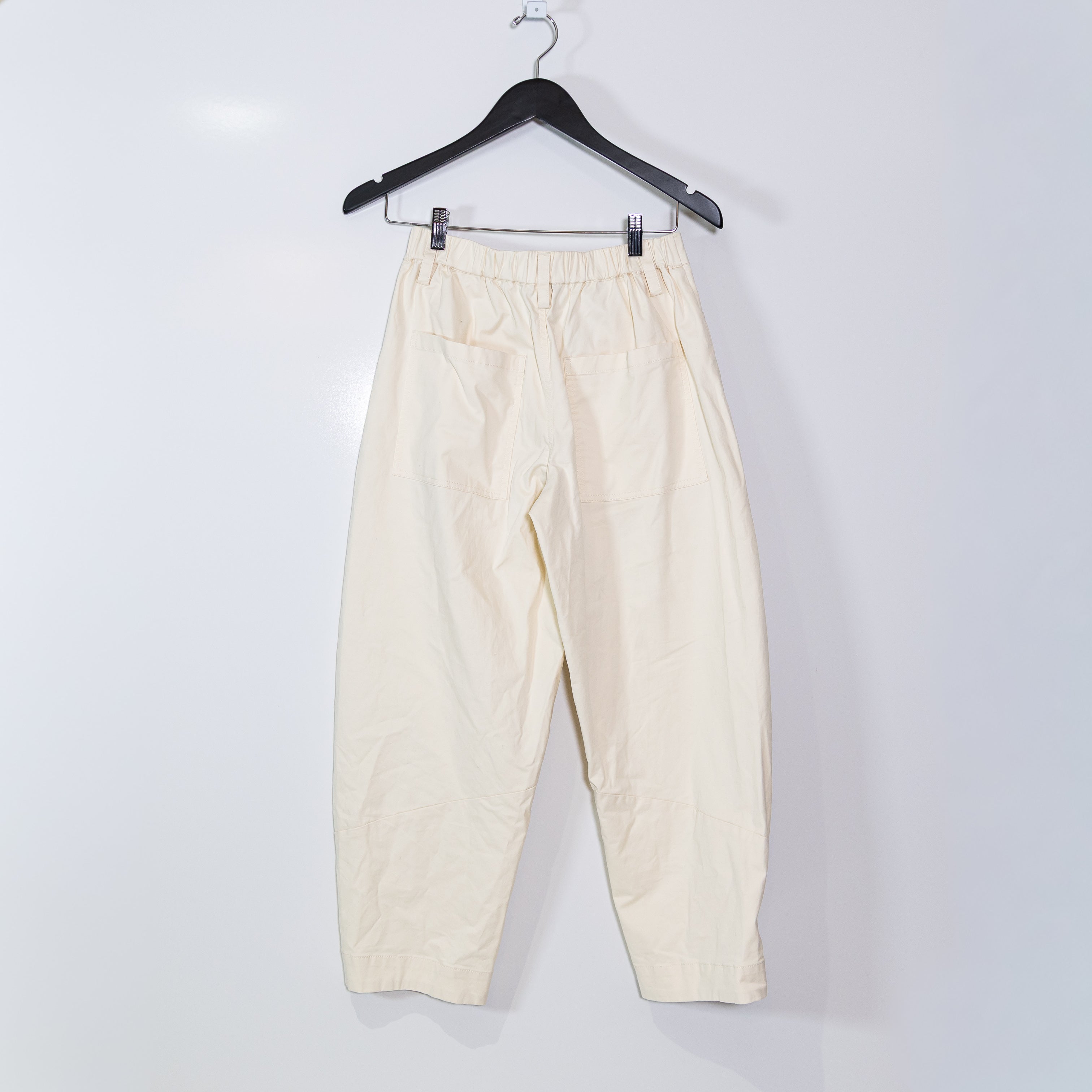 Ruti Women's Cotton Stretch Brushed Fabric Mid Rise Balloon Leg Pants Ivory 4