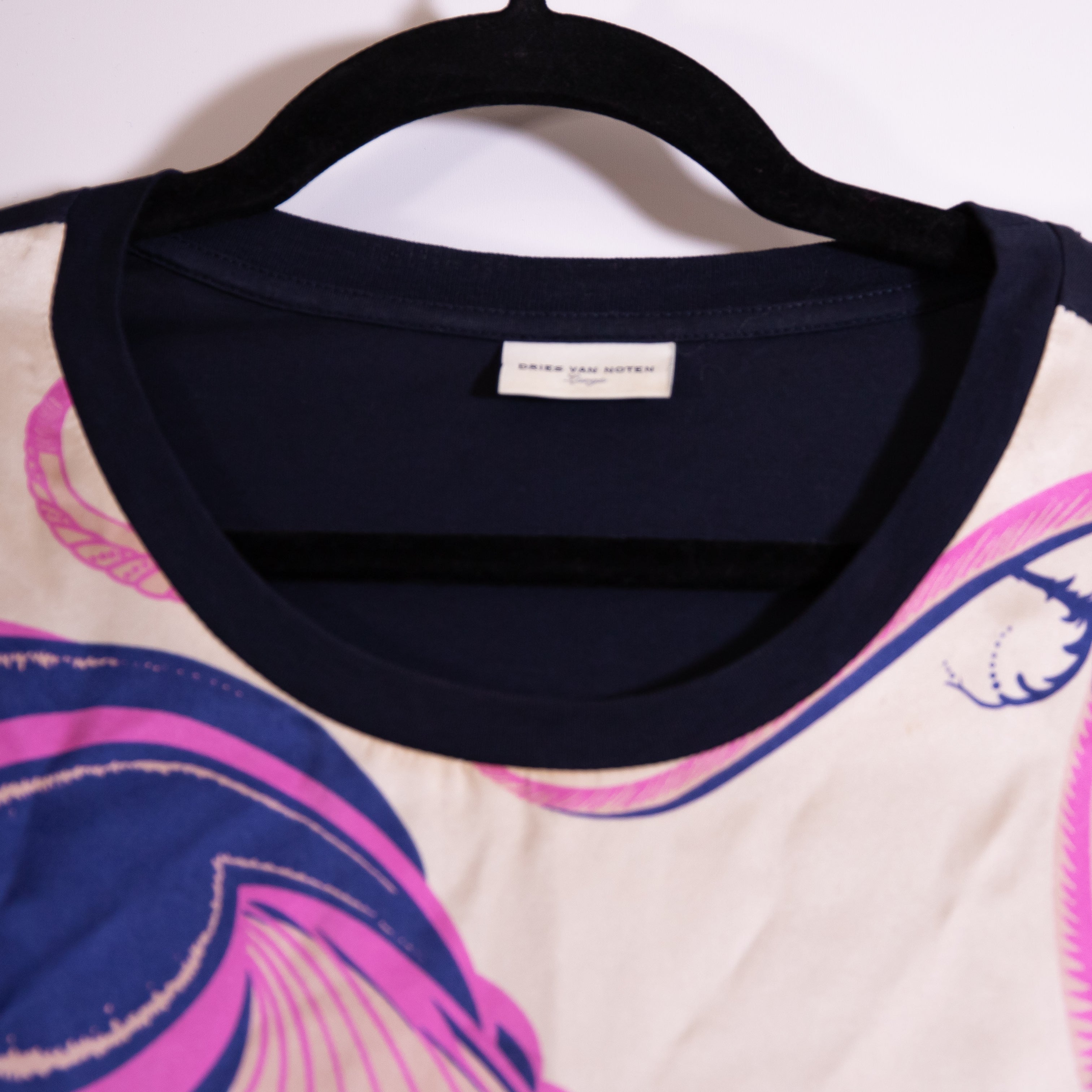 Dries Van Noten Cotton Silk Satin Paisley Swirl Print Long Sleeve Blouse Shirt L