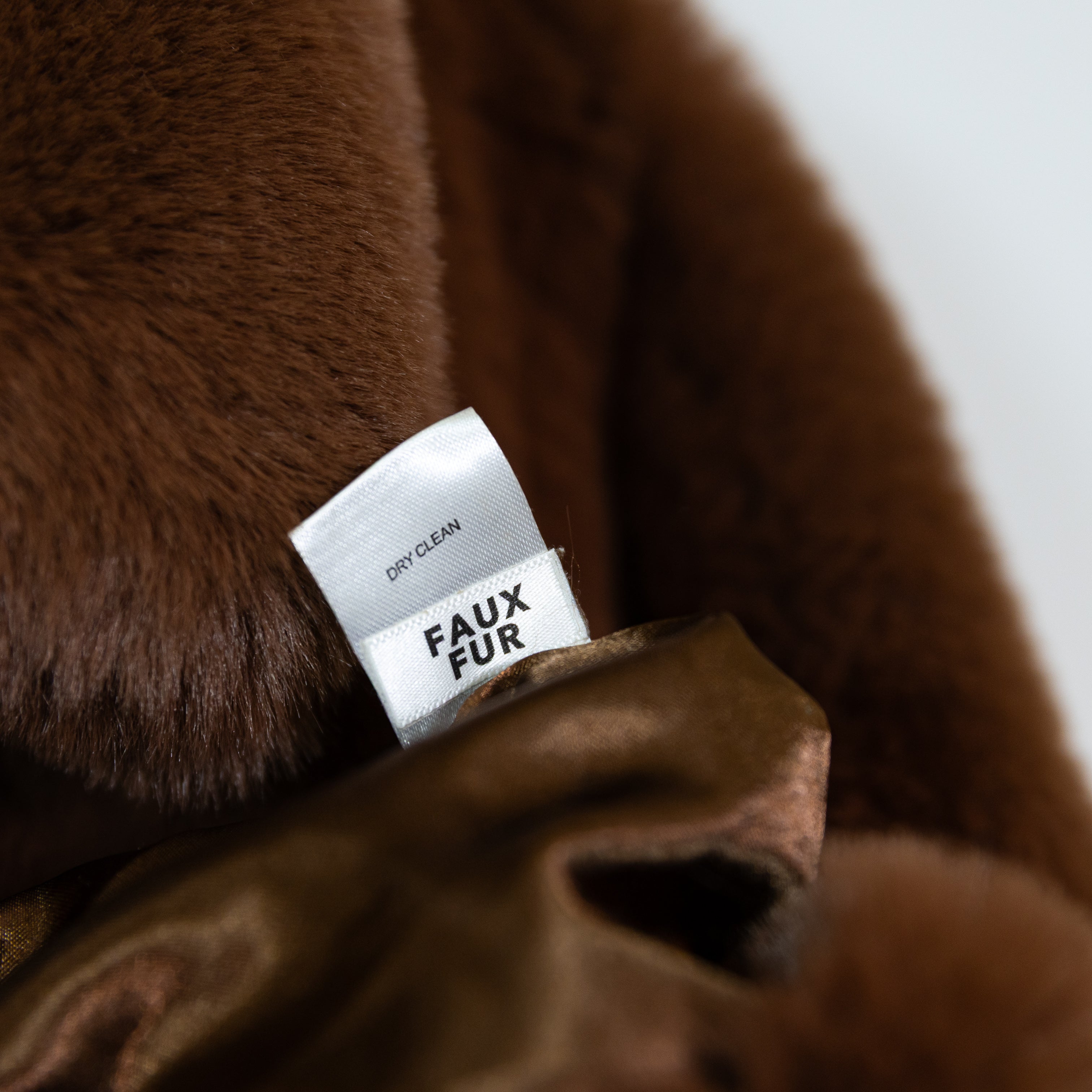 Tularosa Charlie Teddy Faux Vegan Fur Full Zip Front Pocket Jacket Cappuccino