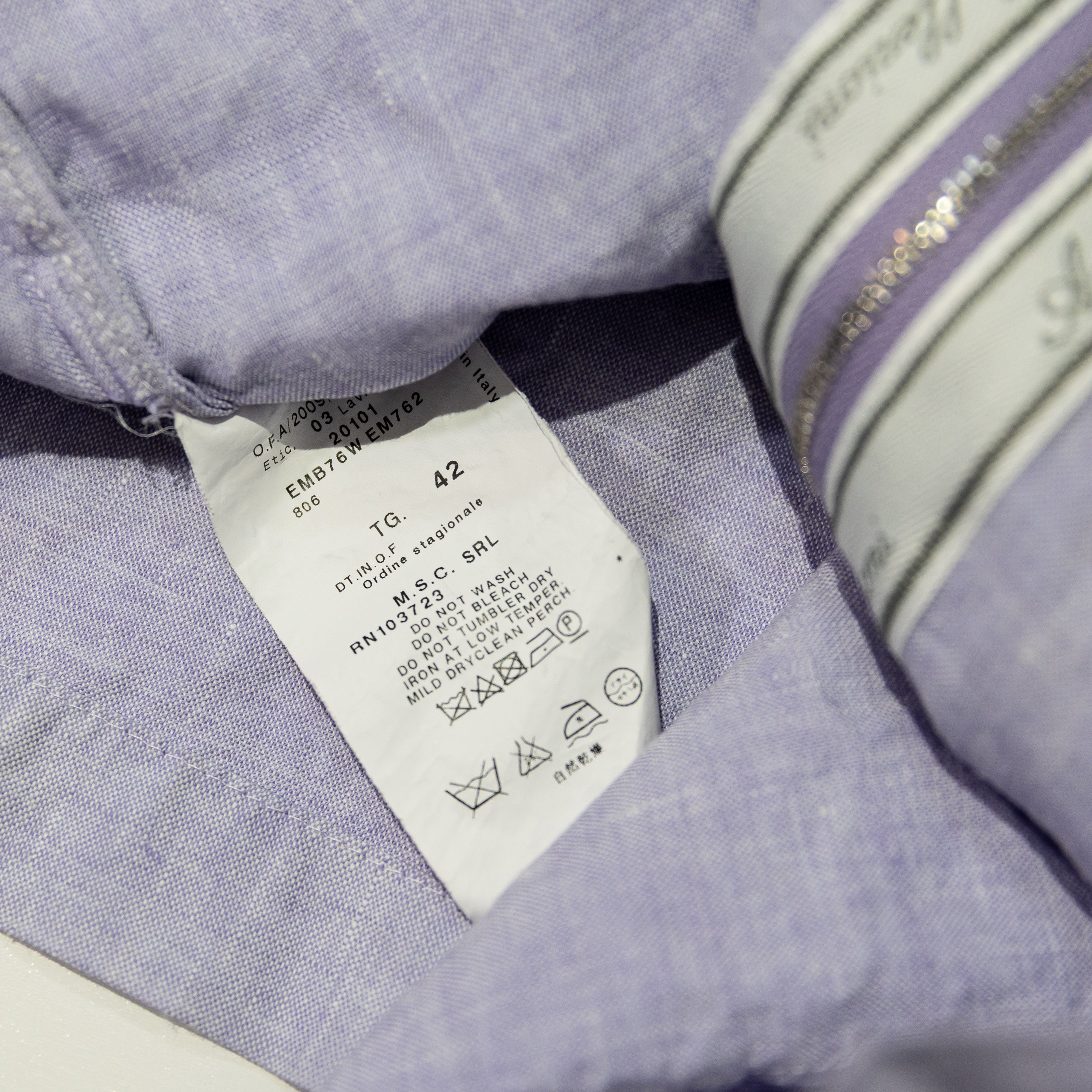 Armani Collzioni Women's Made In Italy Linen Blend Full Zip Cropped Jacket Blue