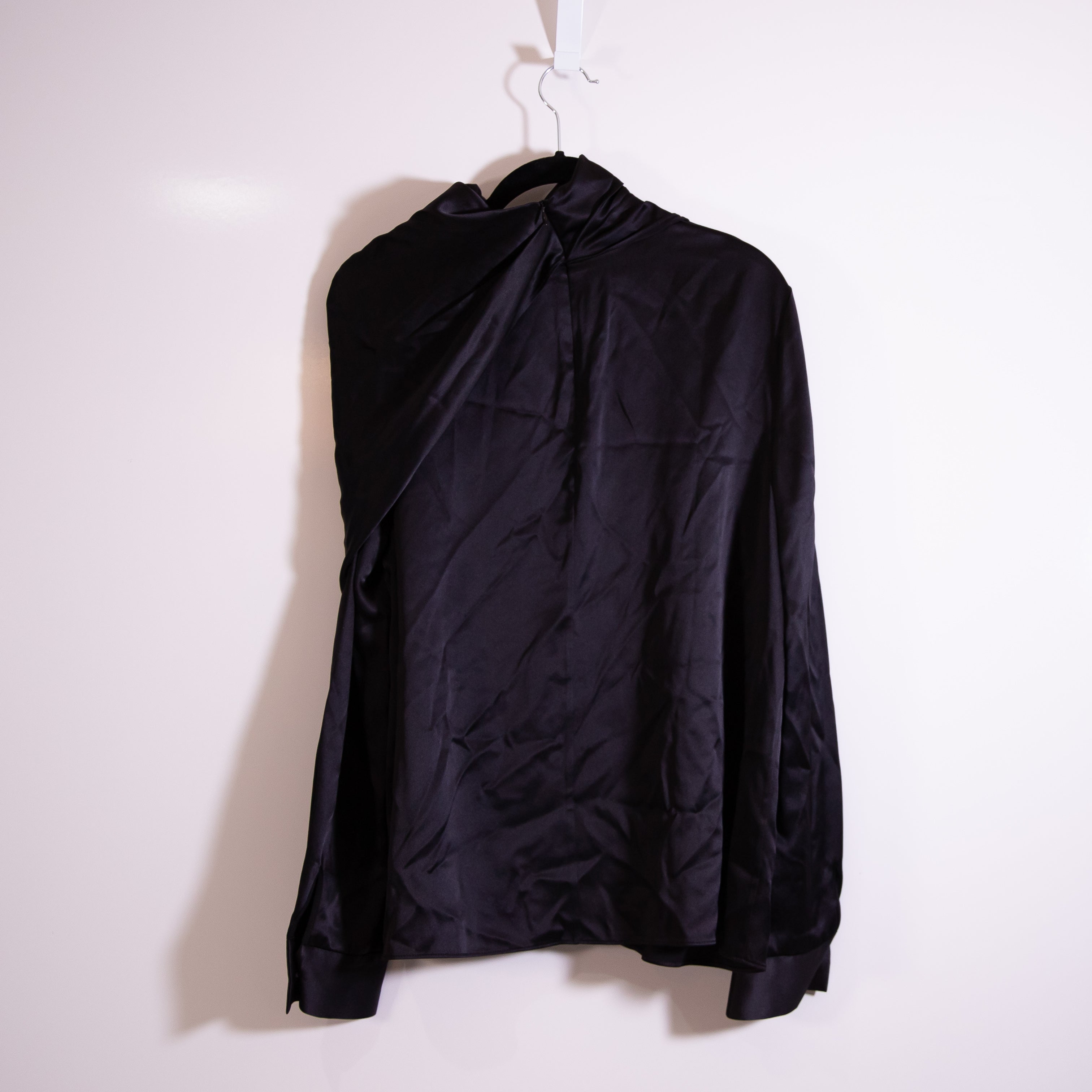 Adam Lippes Bandera Bandana Overlay Collar Silk Satin Long Sleeve Blouse Shirt 8