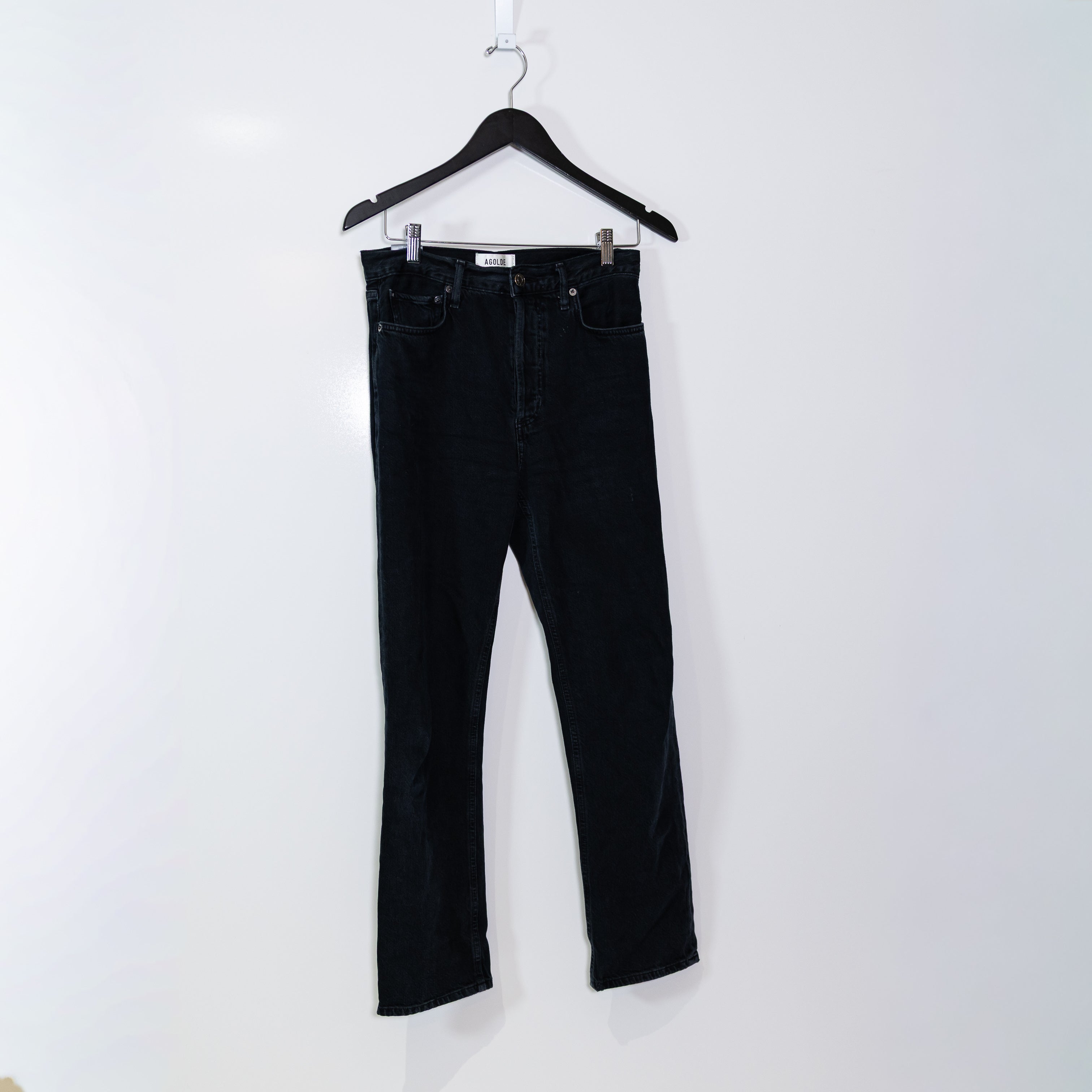 Agolde Denim 90s Pinch Waist High Rise Straight Regenerative Cotton Jean Crushed