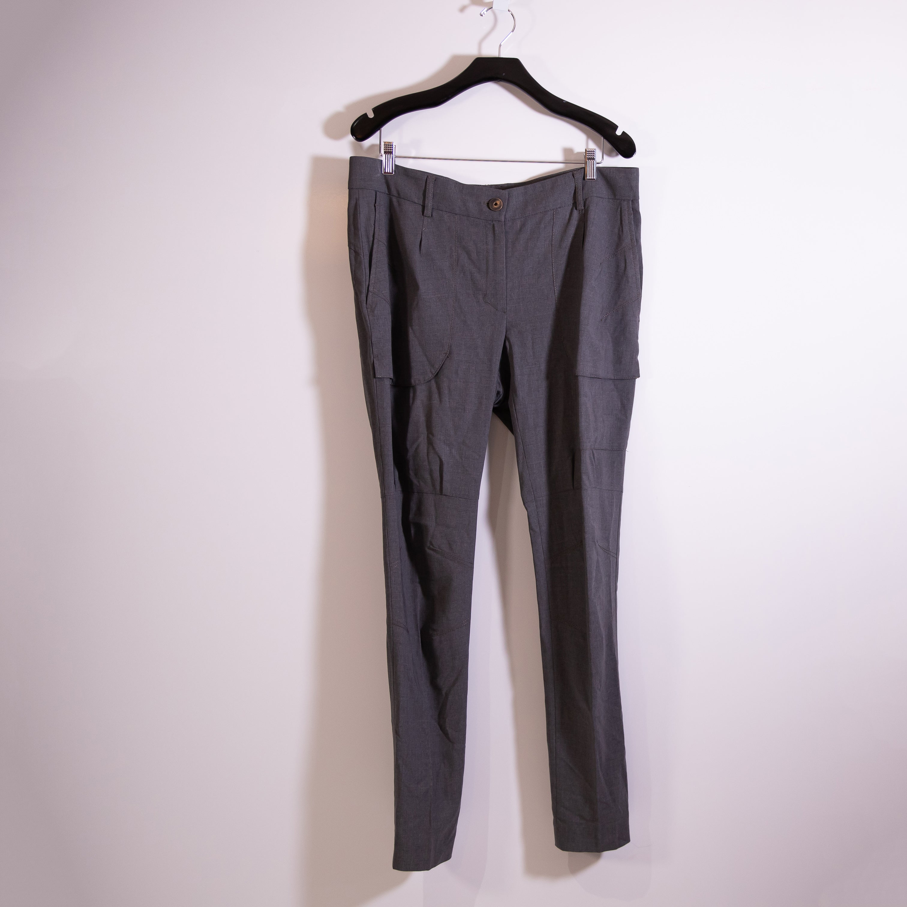 Brunello Cucinelli Made In Italy Wool Stretch Mid Rise Ankle Length Pants 10