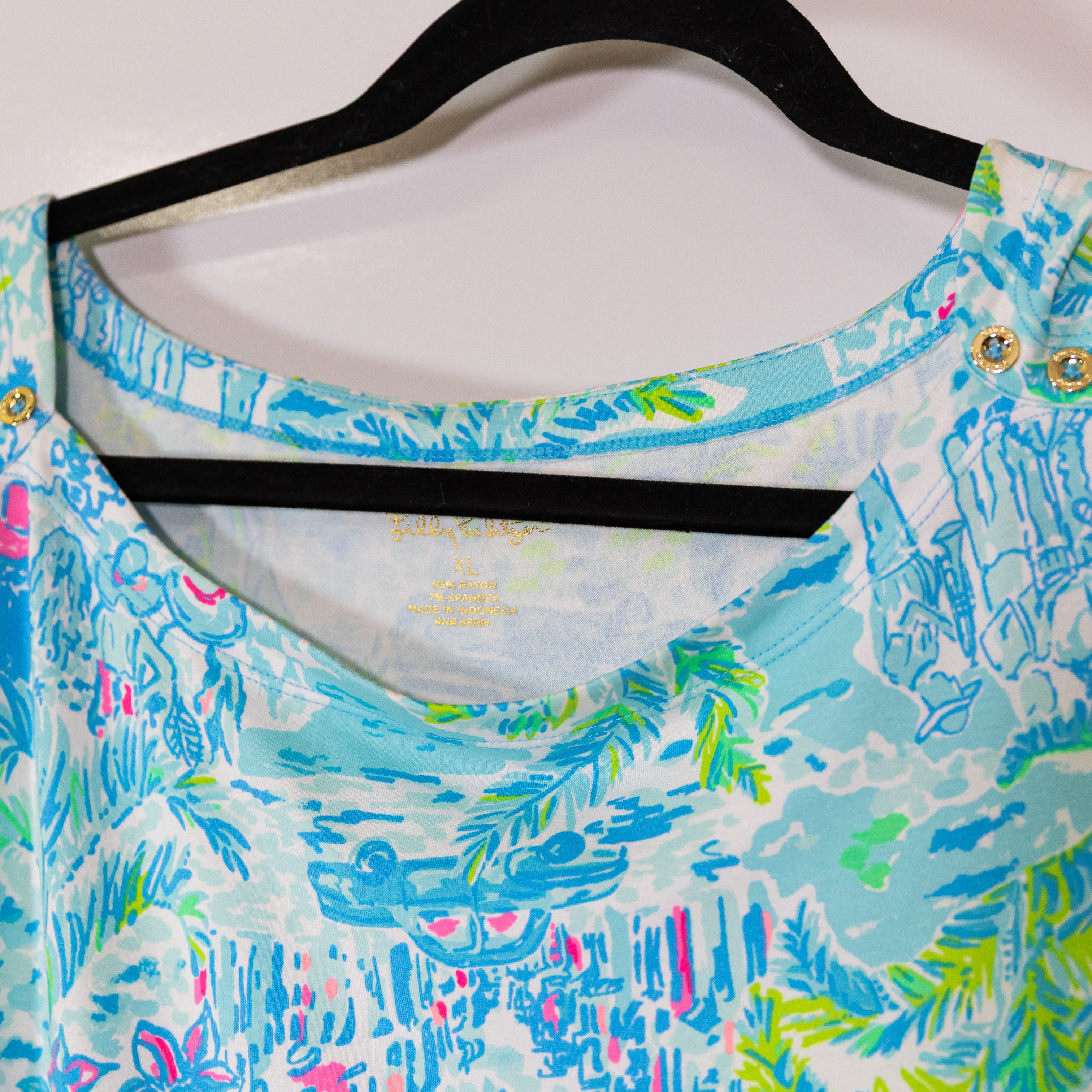 Lilly Pulitzer Sophie Scoop Neck Quarter Sleeve Dress What A Lovely Place Print