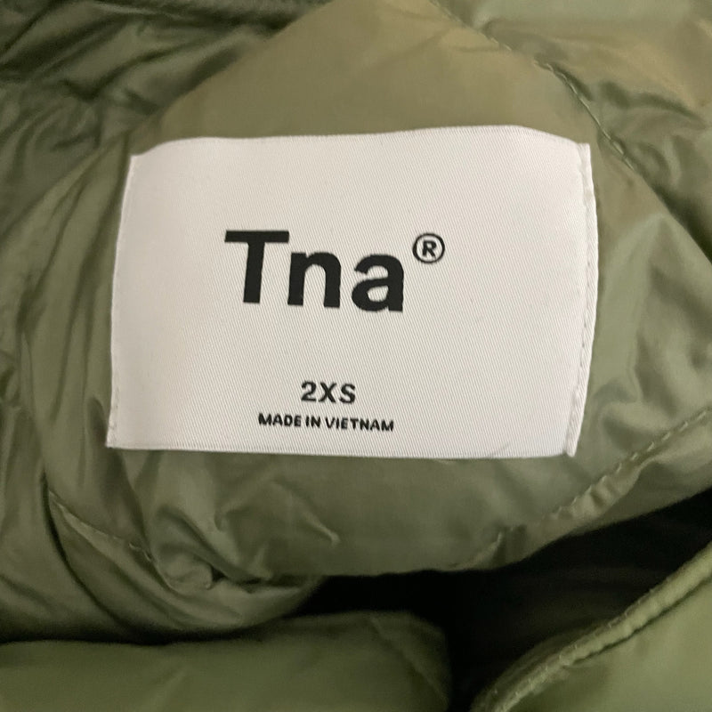 TNA Aritzia Archive Quilted Goose Down Liner Puffer Lightweight Jacket Green 2XS