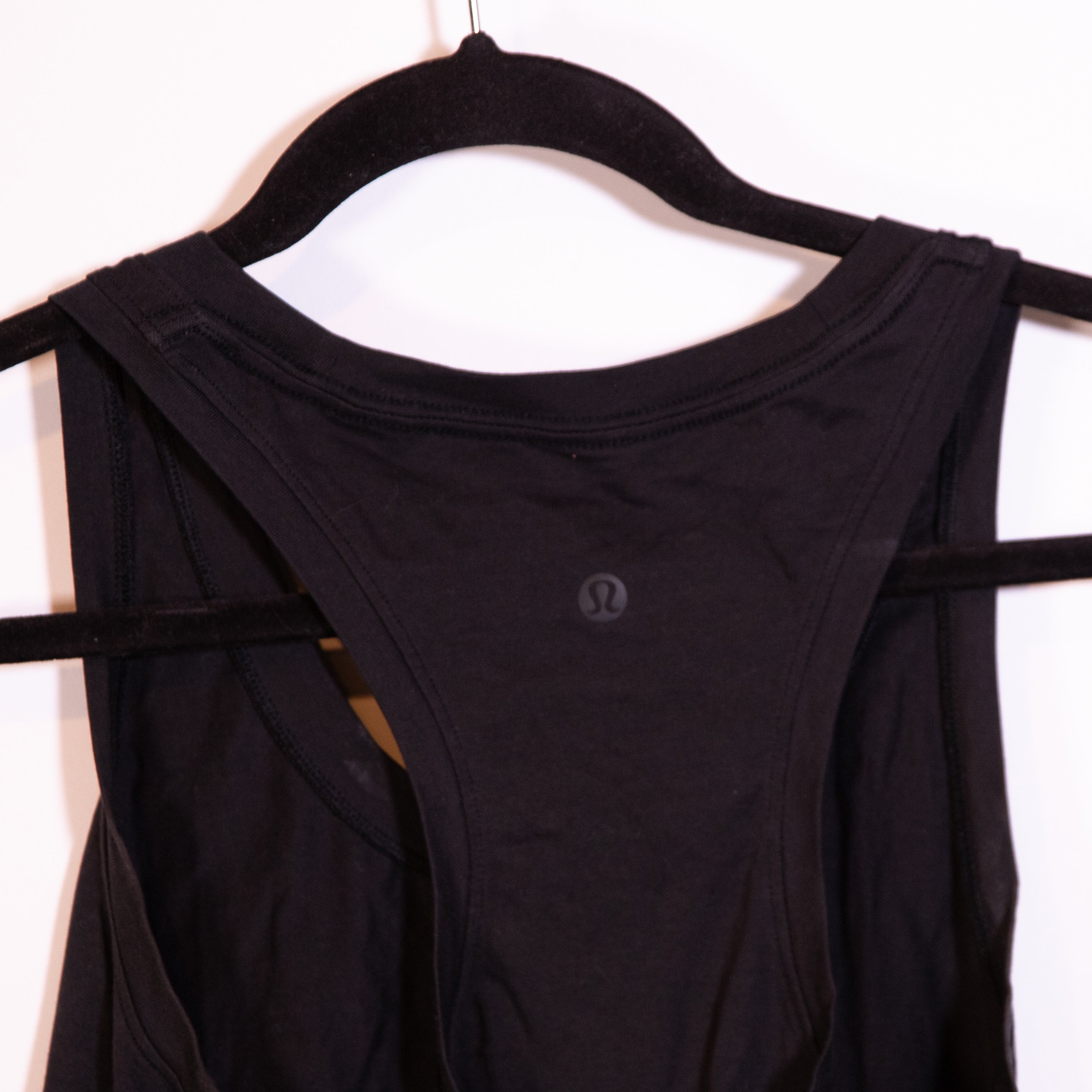Lululemon Women's Cotton Racerback Sleeveless Athletic Work Out Tank Top Black