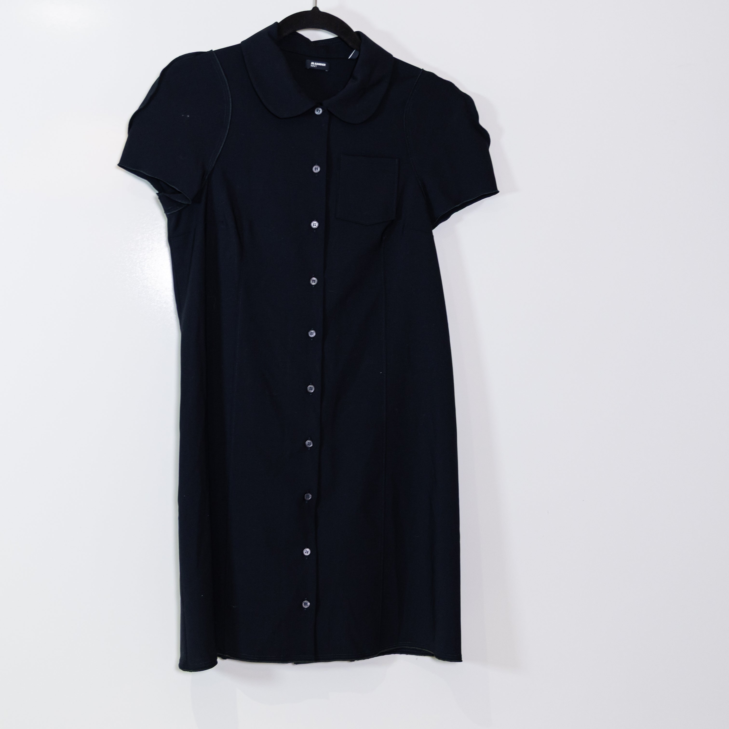 Jil Sander Women's Made In Italy Wool Blend Crepe Button Front Mini Dress Small