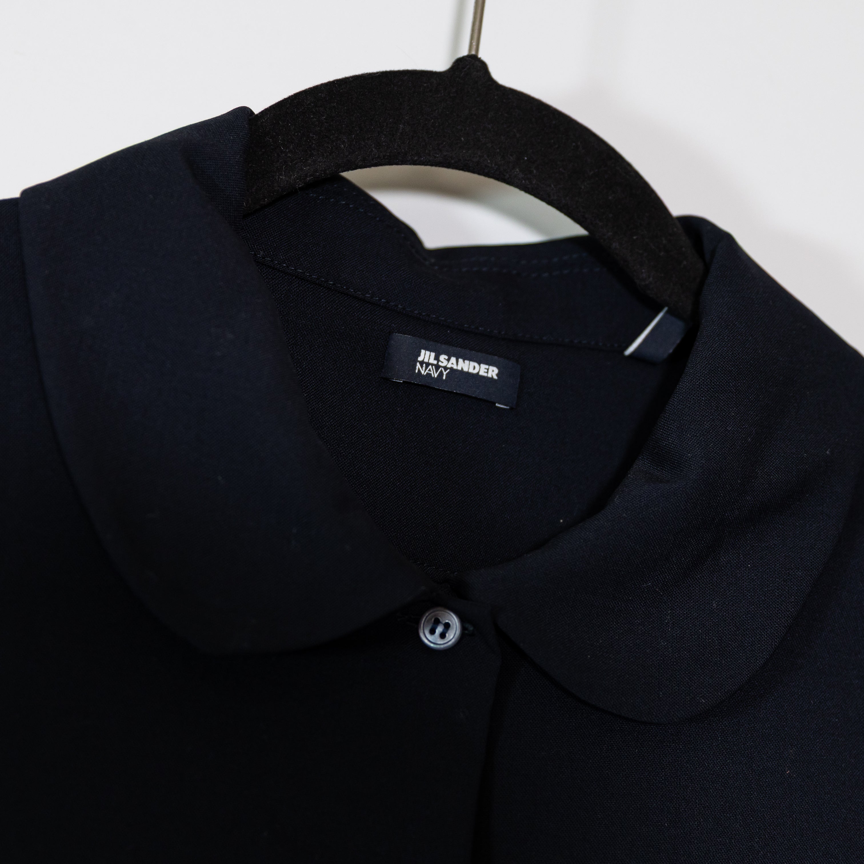 Jil Sander Women's Made In Italy Wool Blend Crepe Button Front Mini Dress Small