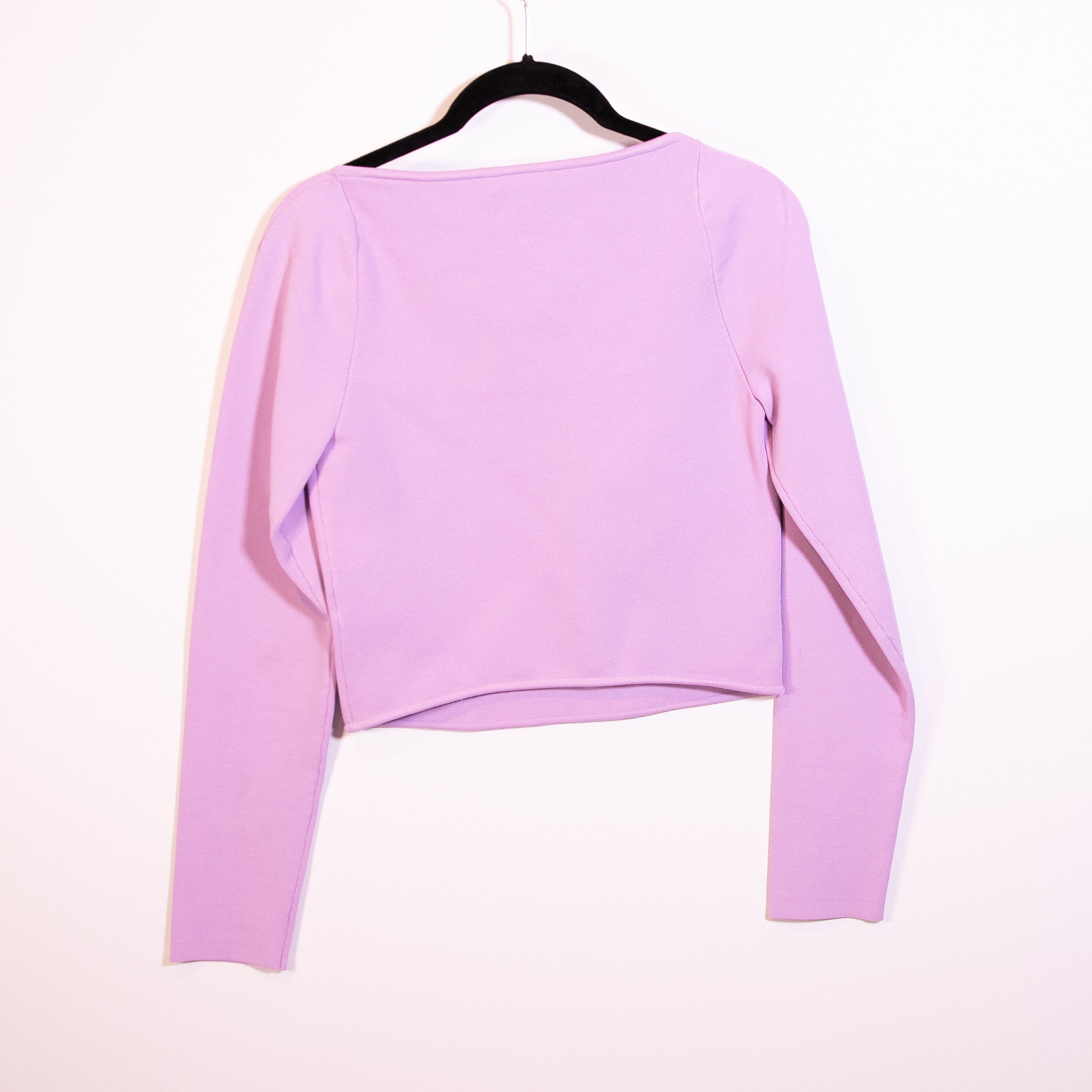 A.L.C. Belle Knit Stretch Square Neck Long Sleeve Lilac Purple Sweater Top M
