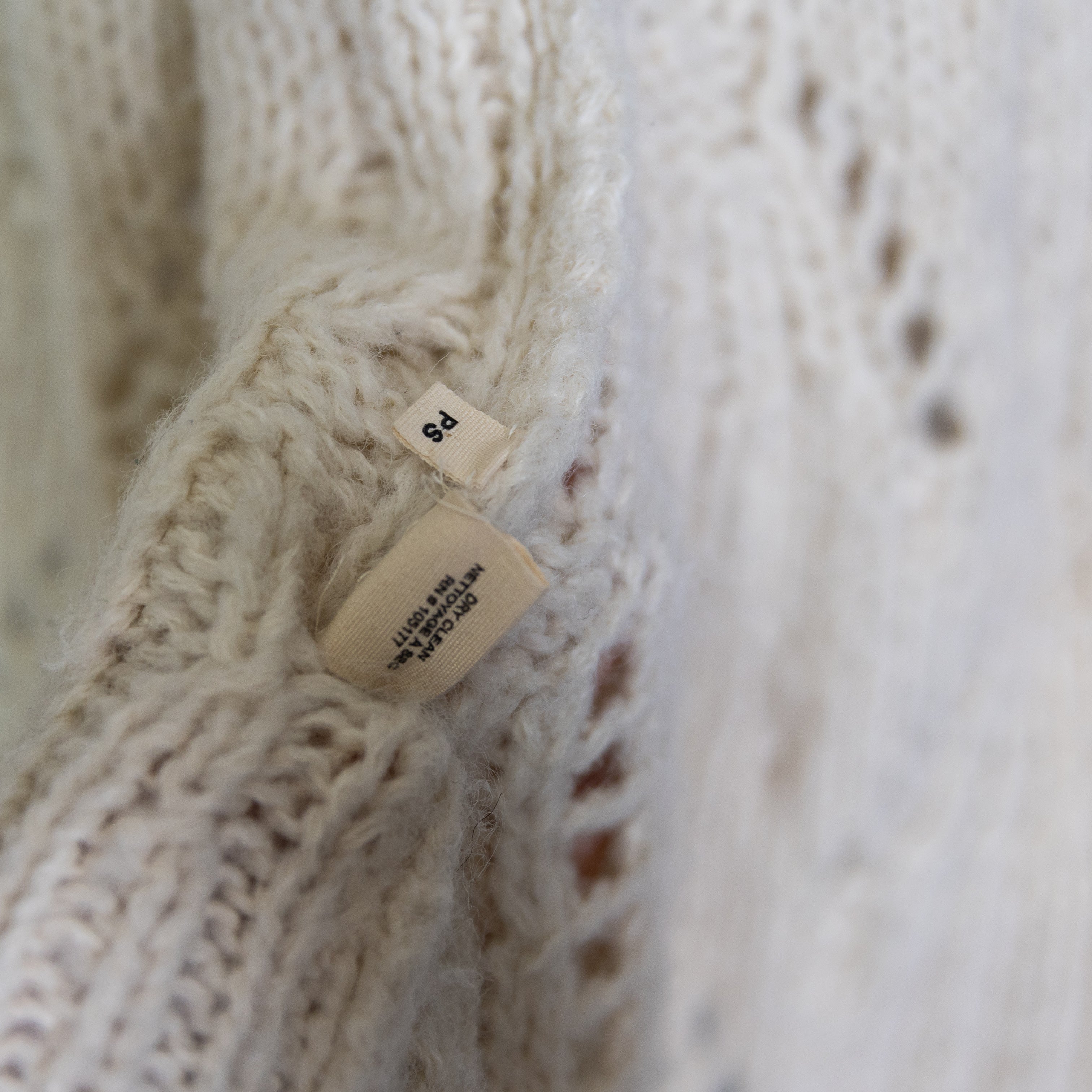 Ulla Johnson Women's Baby Alpaca Knit Open Front Cardigan Sweater Ivory Small