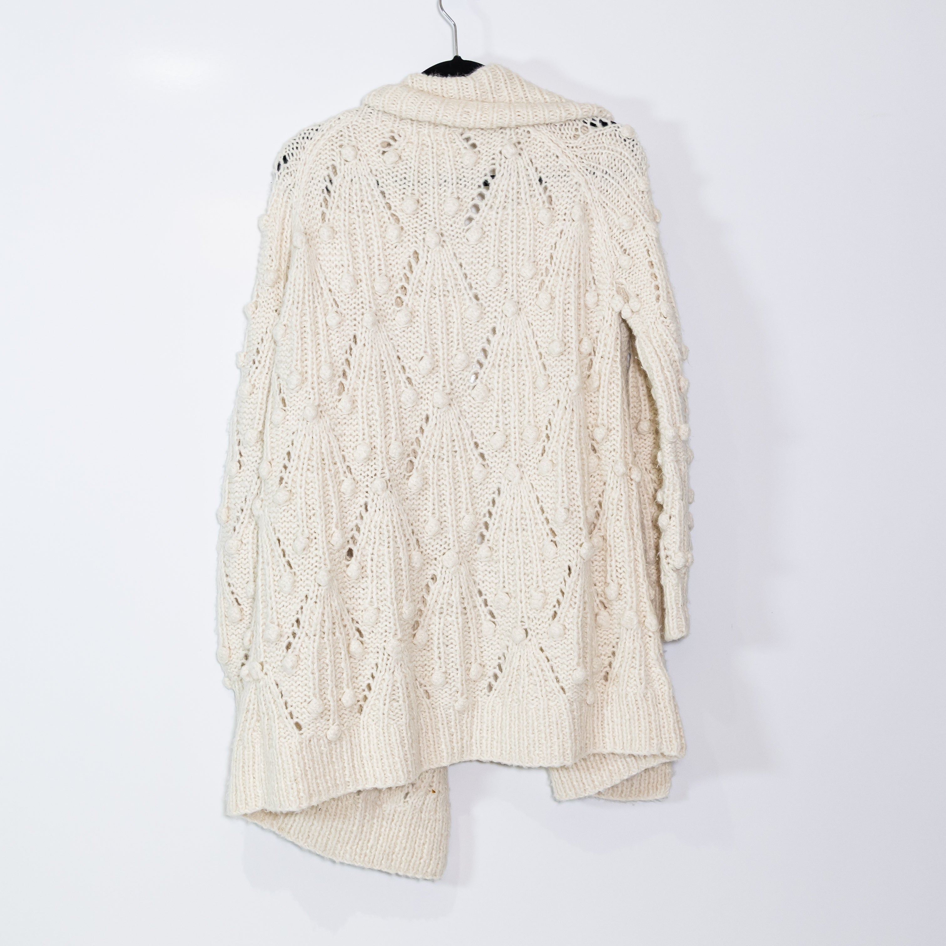 Ulla Johnson Women's Baby Alpaca Knit Open Front Cardigan Sweater Ivory Small